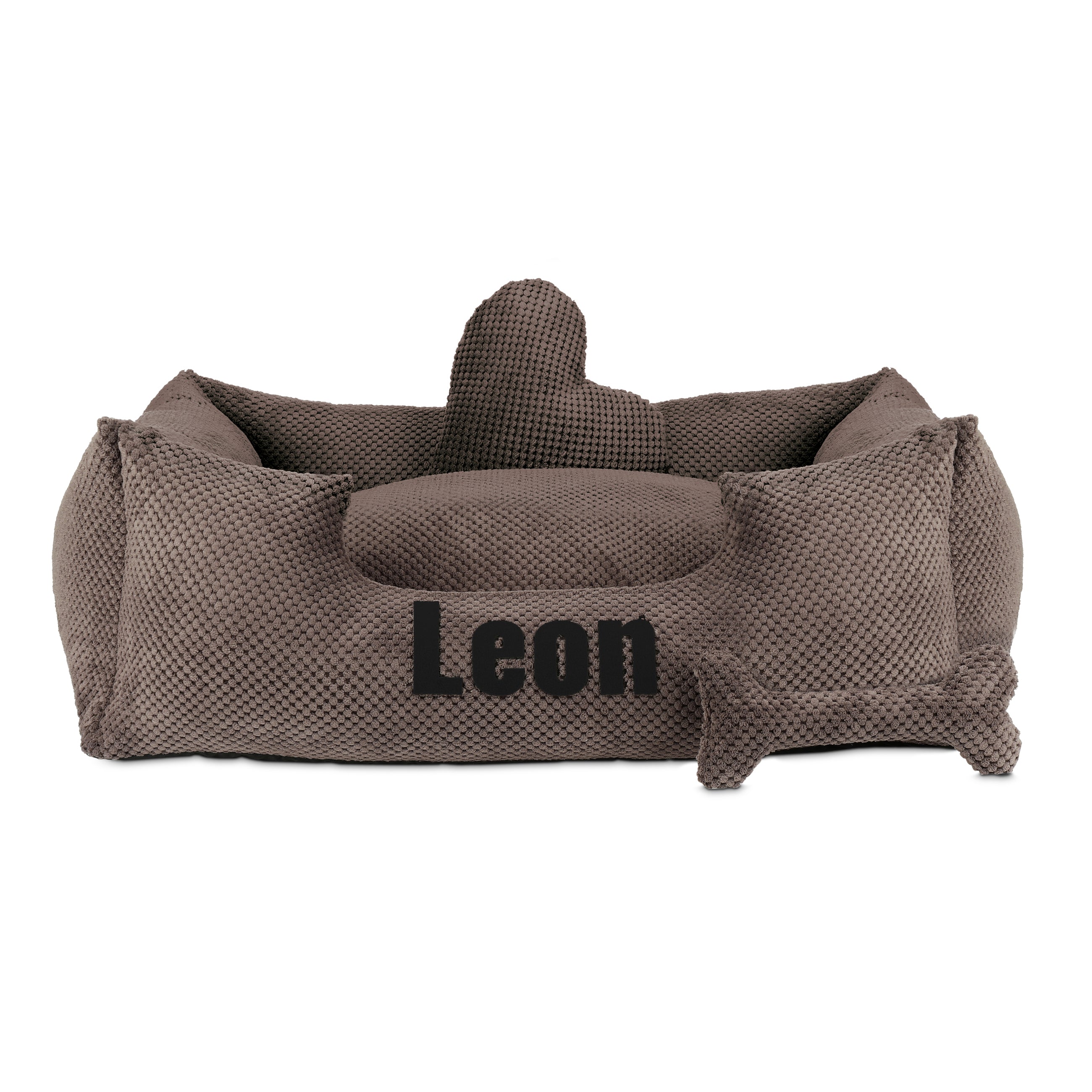 Platinum brown - braunes Hundebett mit Namen