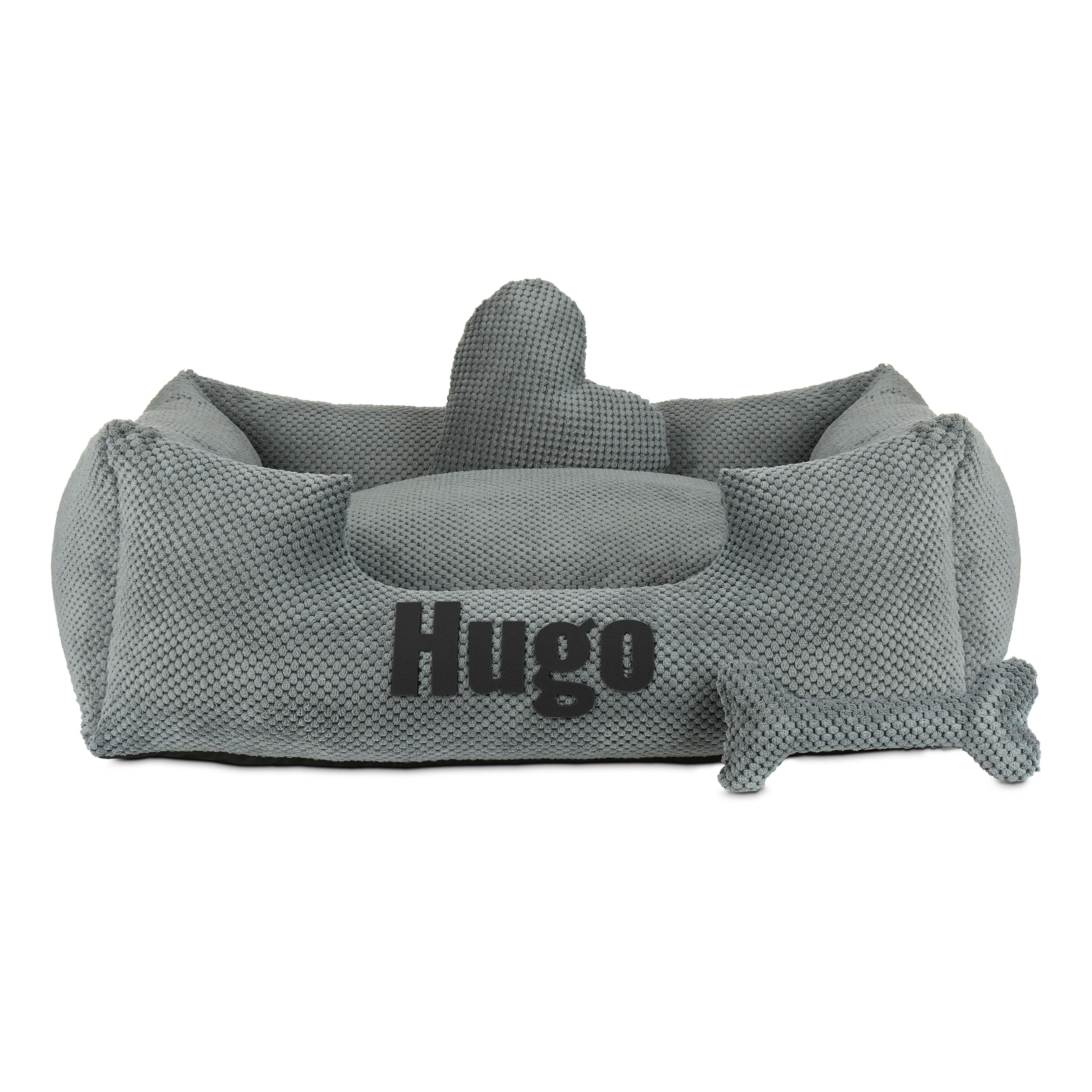 Platinum Grey– graues Hundebett mit Namen