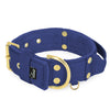 Grip Golden Navy Blue - Breites gepolstertes Halsband mit Handgriff