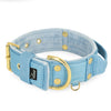 Grip Golden Baby Blue - Breites gepolstertes Halsband mit Handgriff