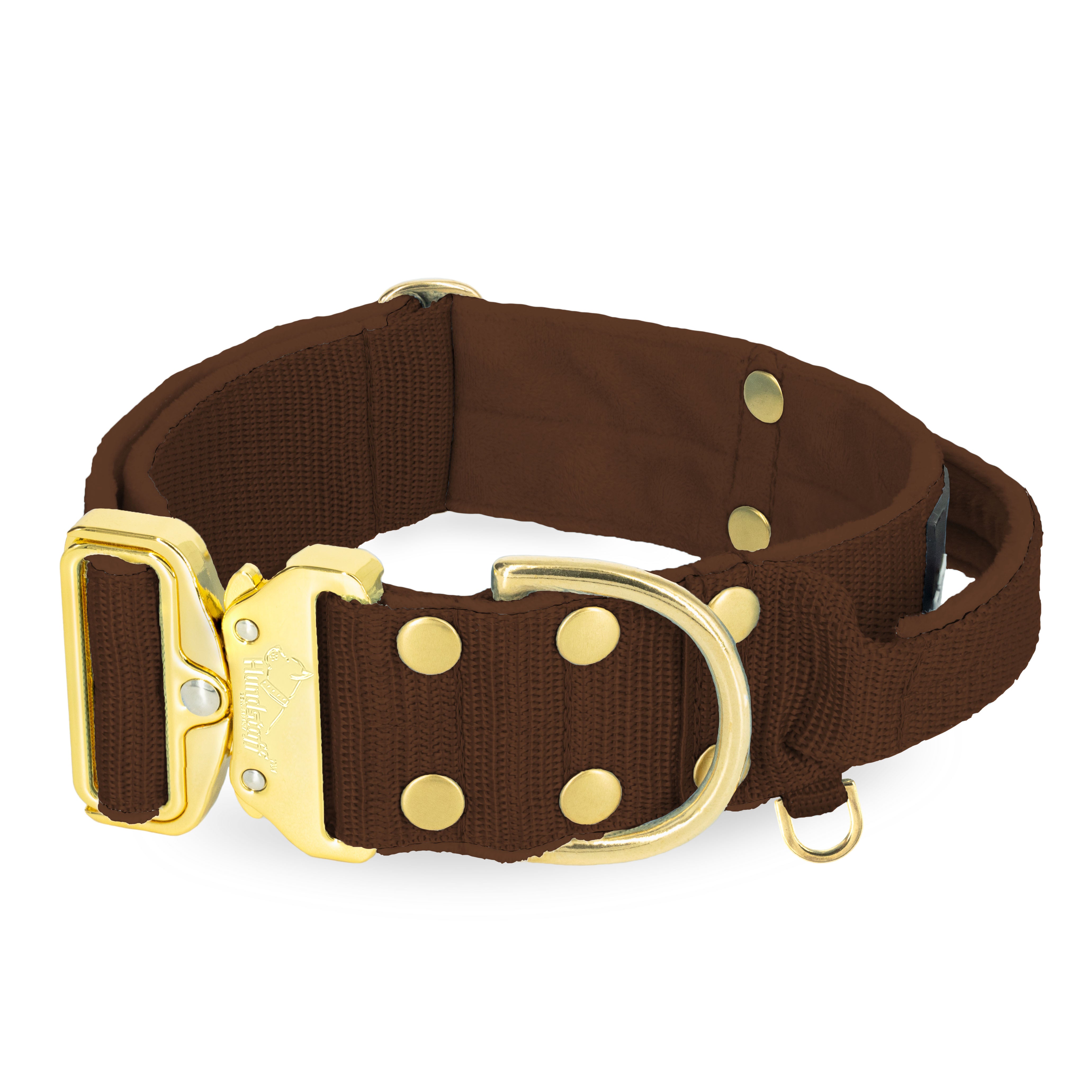 Extreme Gold Buckle Dark Bron - Robustes und sicheres Halsband