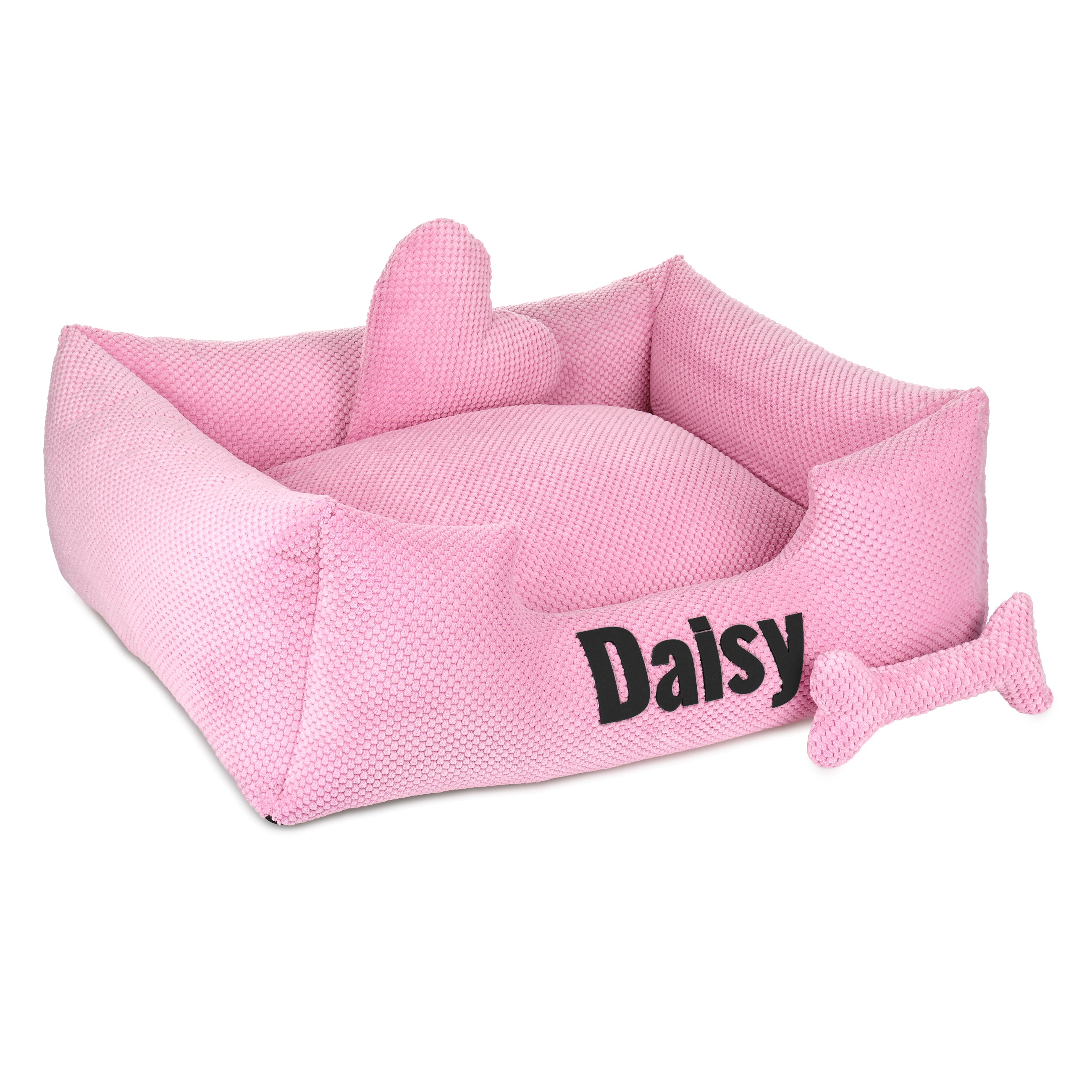 Platinum pink - rosa Hundebett mit Namen