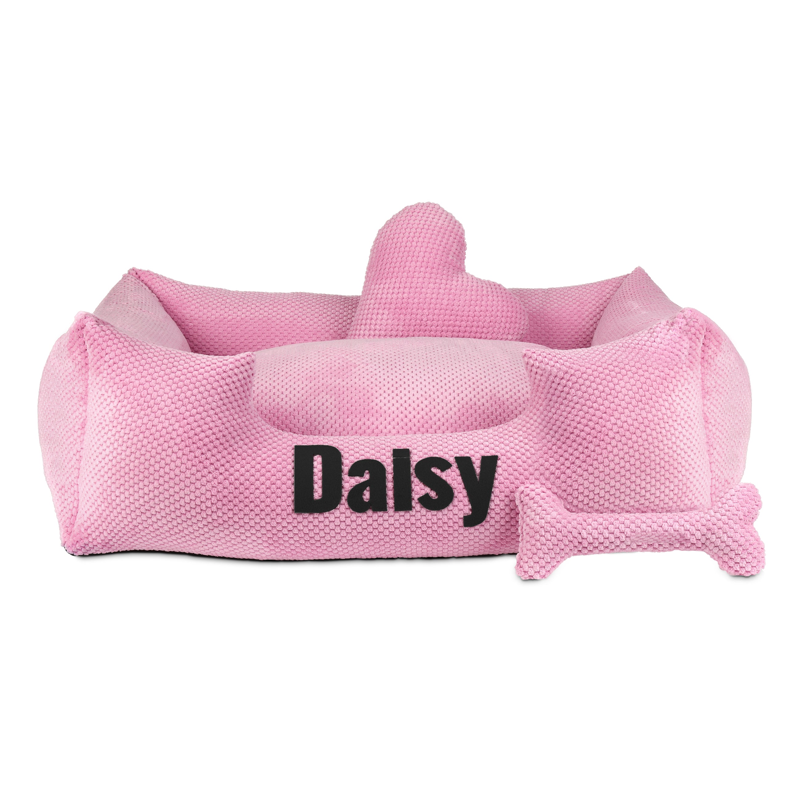 Platinum pink - rosa Hundebett mit Namen