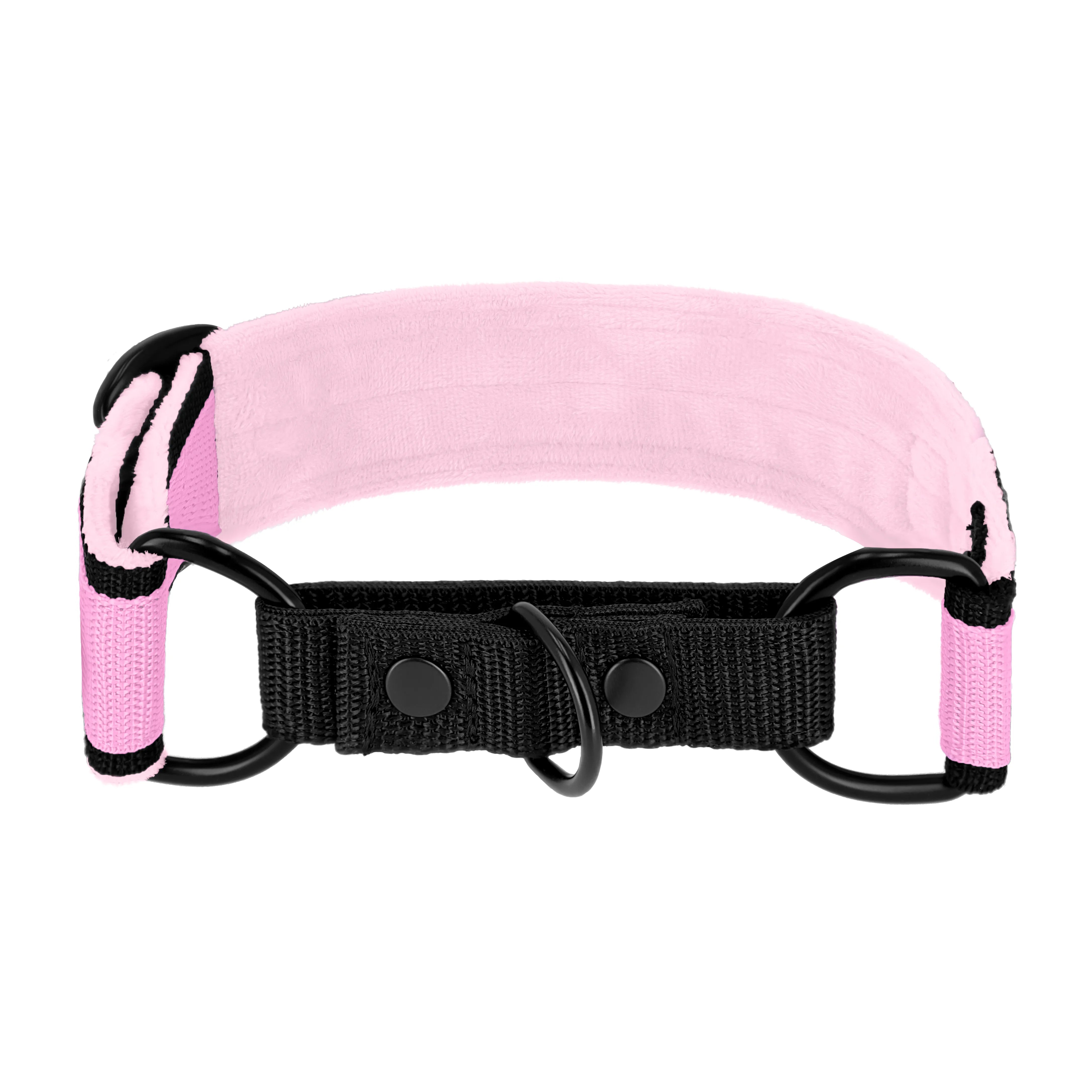 Martingale Black Edition Baby Pink - Breites, gefüttertes Halbwürgehalsband