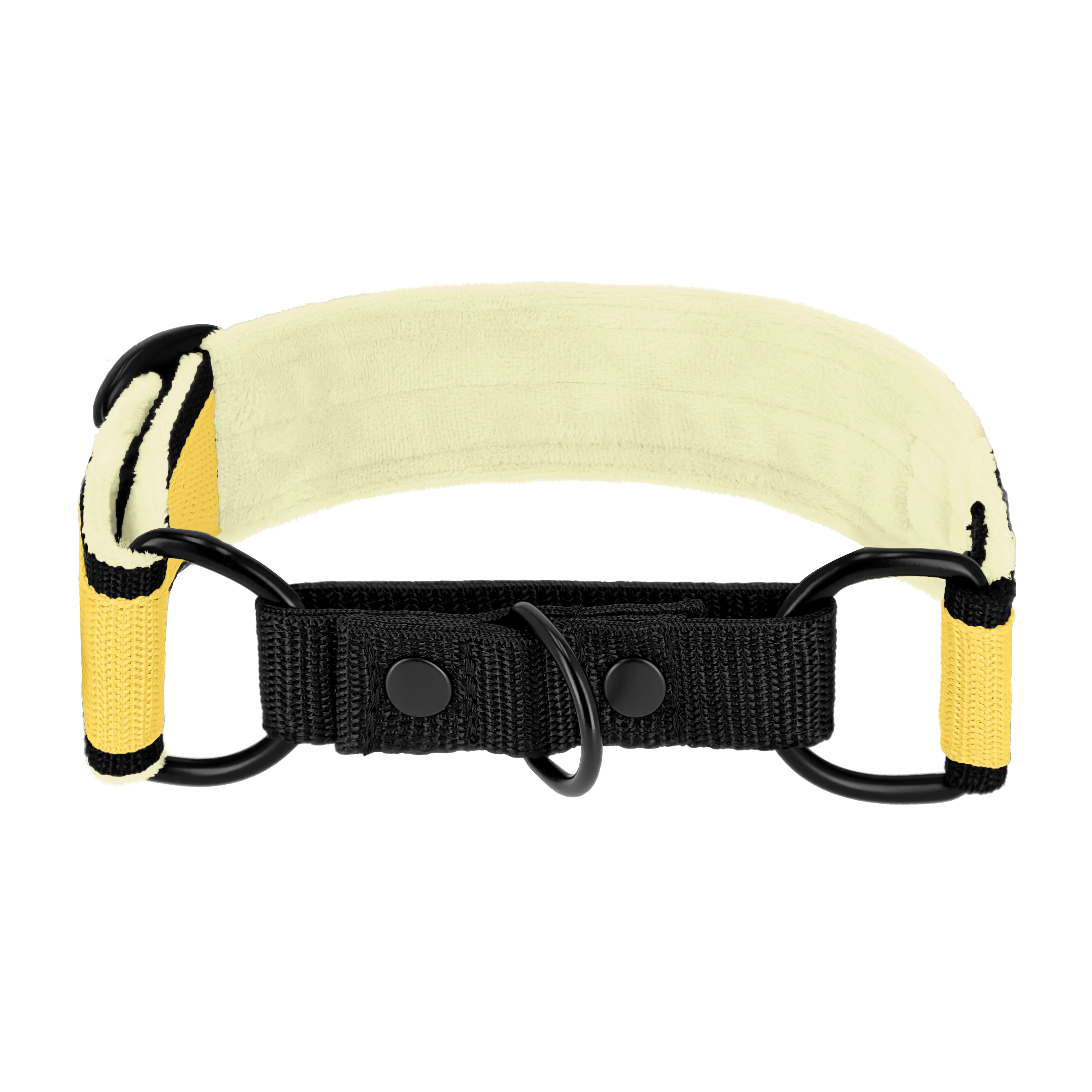 Martingale Black Edition Baby Yellow - Breites, gefüttertes Halsband mit halber Würgefunktion
