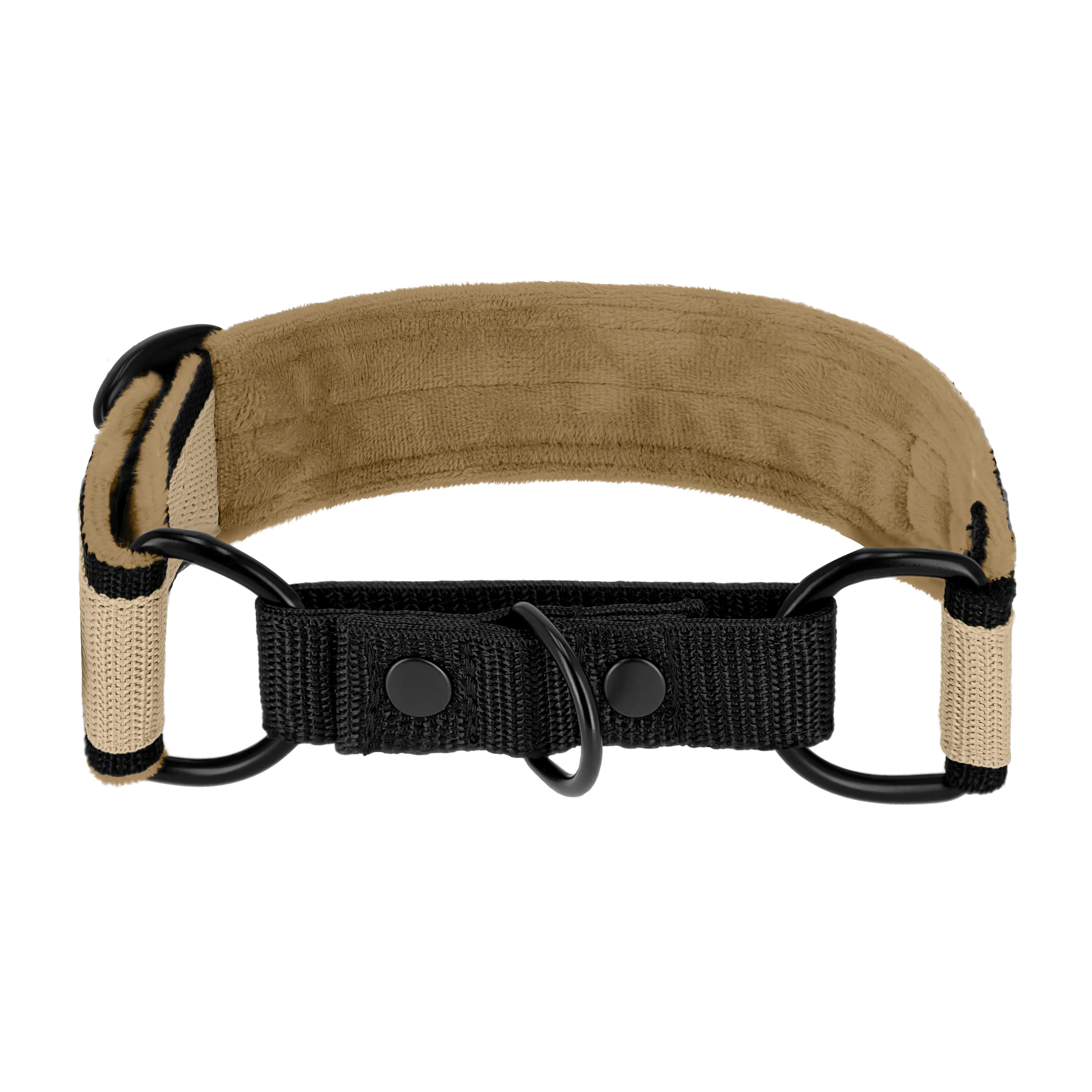 Martingale Black Edition Beige - Breites, gefüttertes Halbwürgehalsband