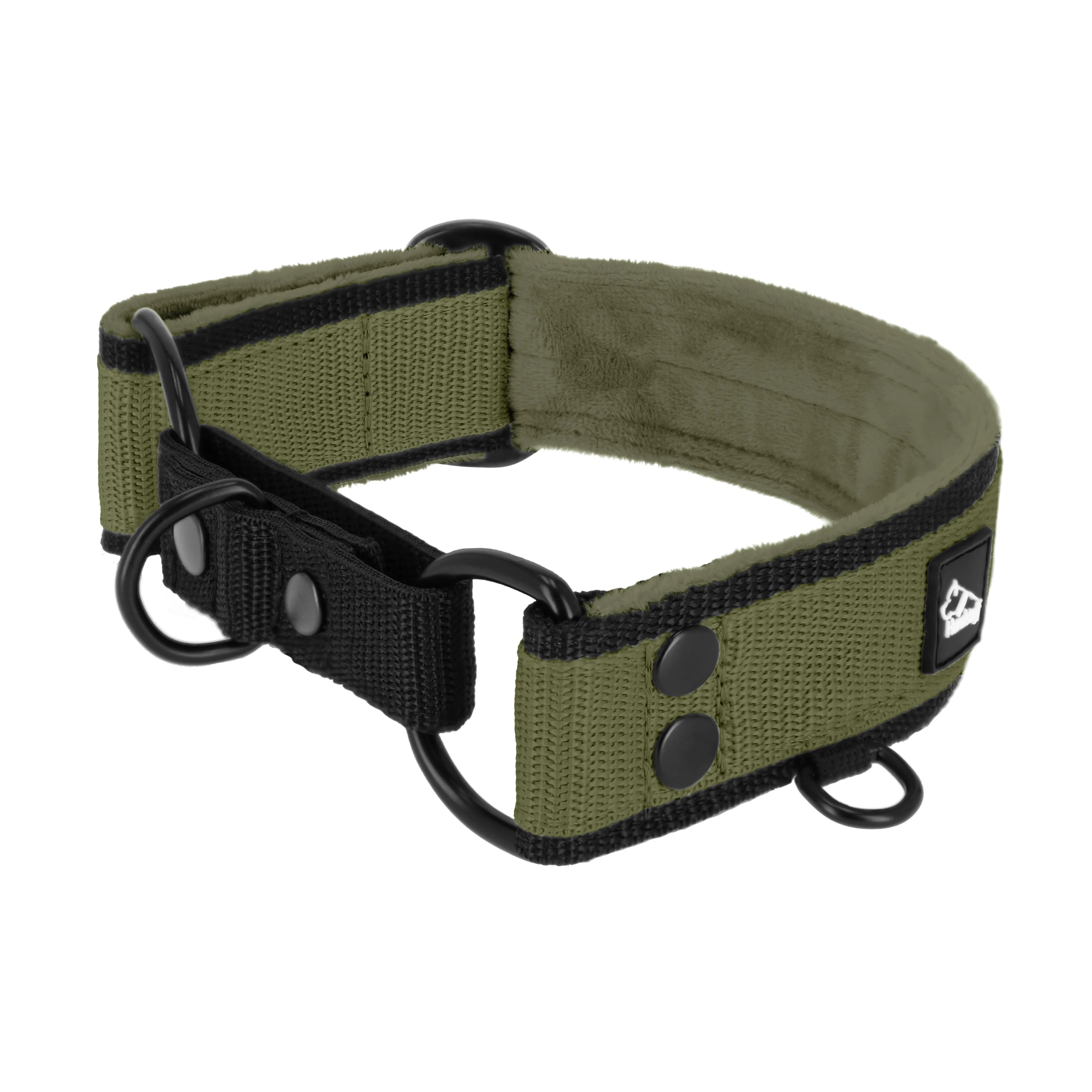 Martingale Black Edition Khaki - Breites, gefüttertes Halbwürgehalsband