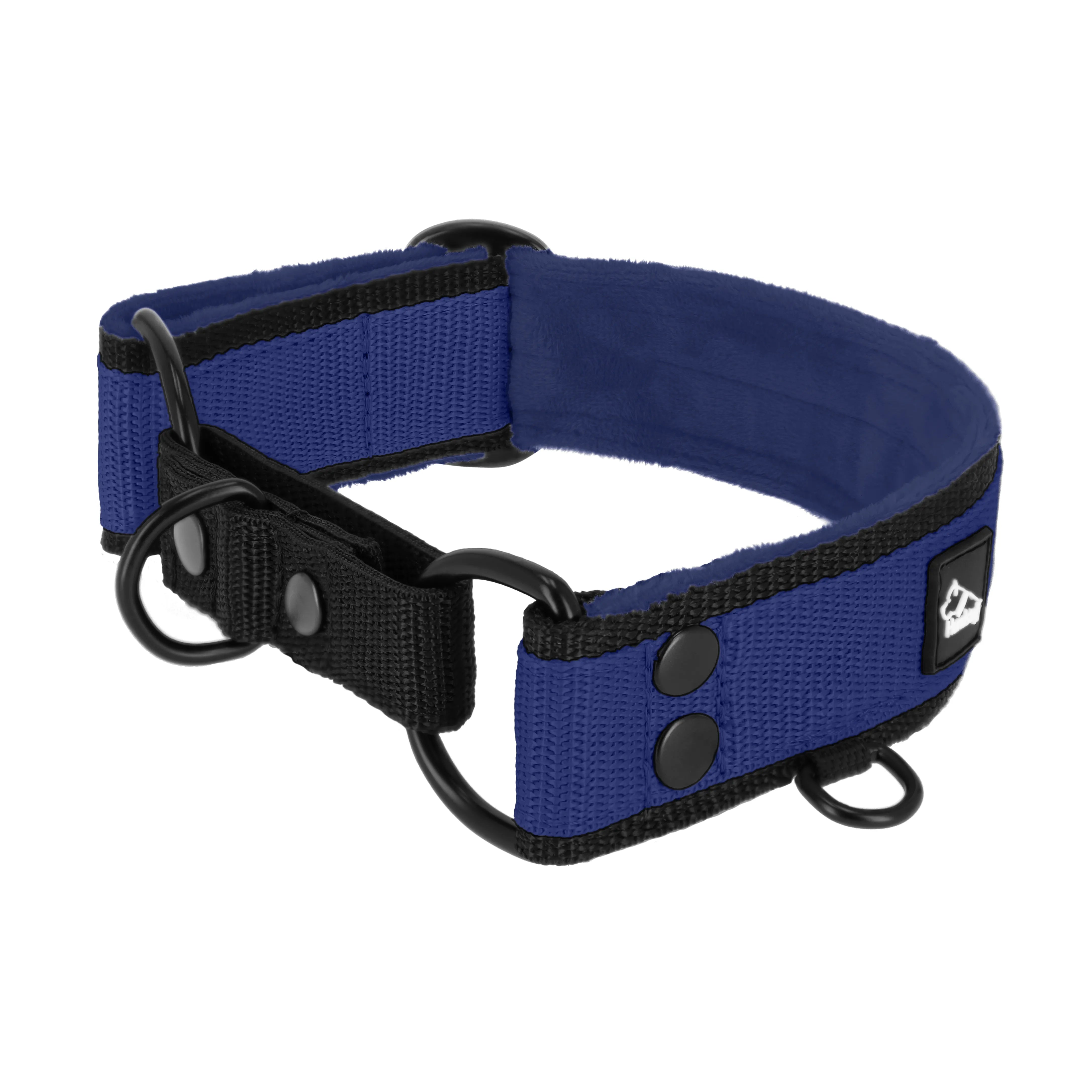 Martingale Black Edition Navy Blue - Breites, gefüttertes Halbwürgehalsband