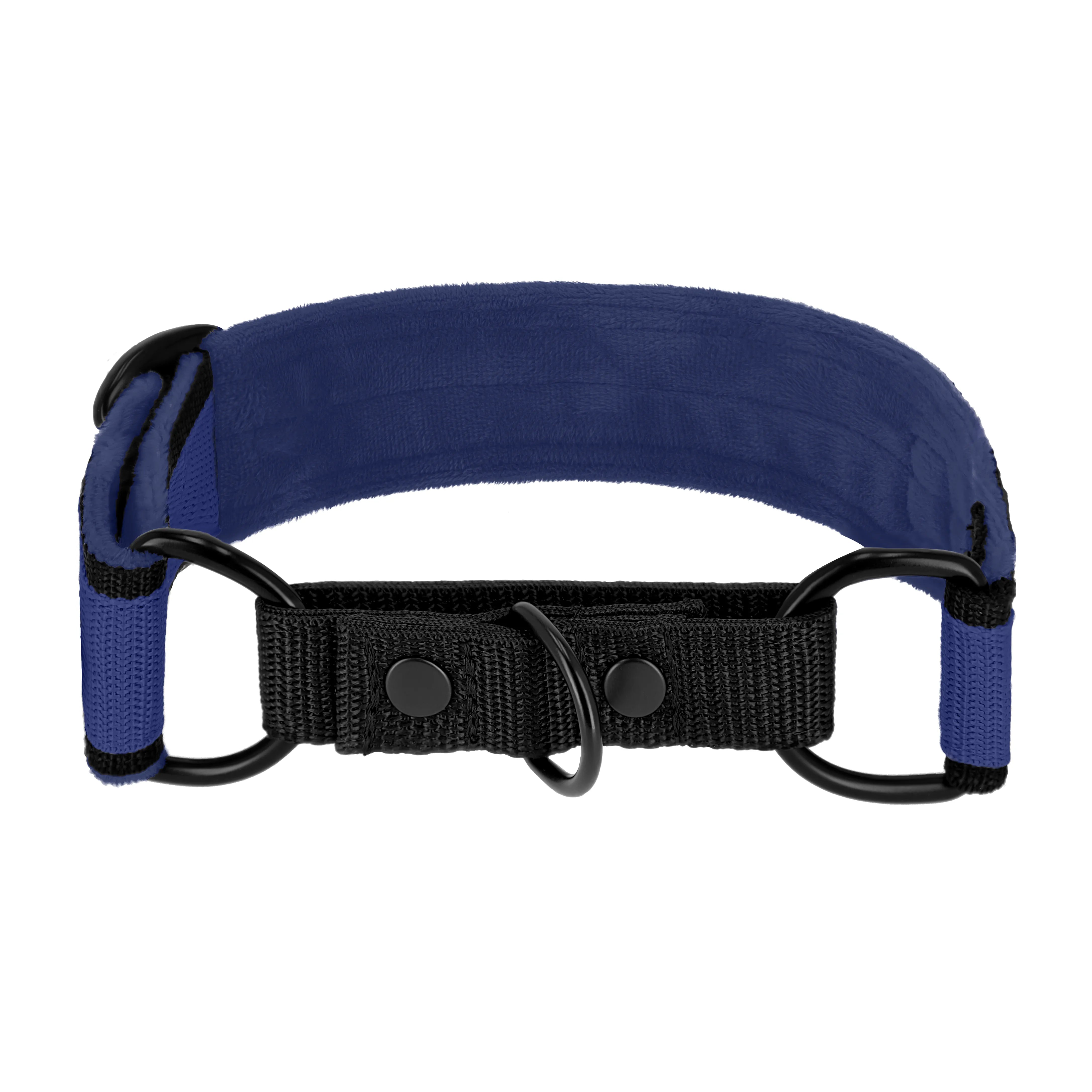 Martingale Black Edition Navy Blue - Breites, gefüttertes Halbwürgehalsband