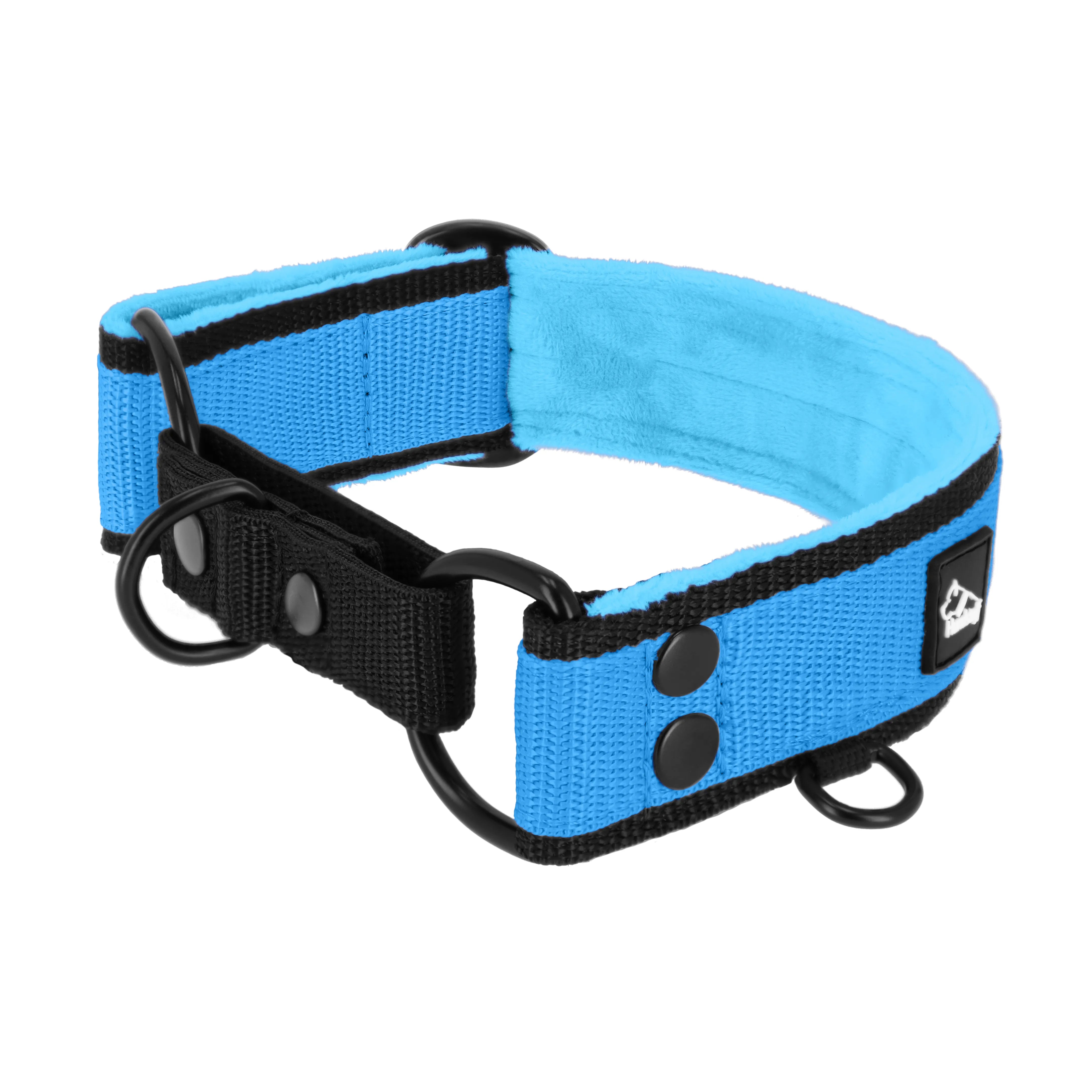 Martingale Black Edition Ocean Blue - Breites, gefüttertes Halbwürgehalsband
