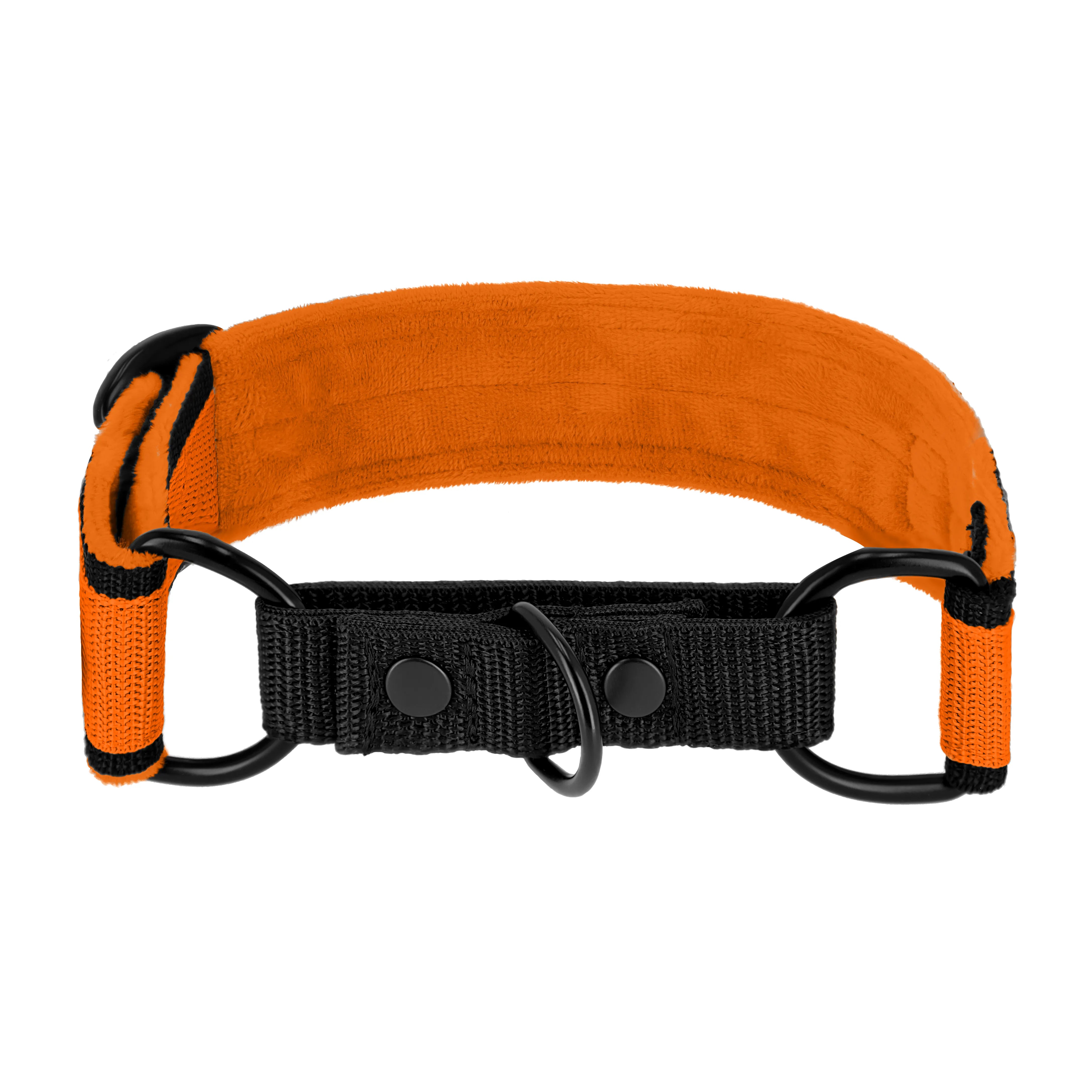 Martingale Black Edition Orange - Breites, gefüttertes Halsband mit halber Würgefunktion