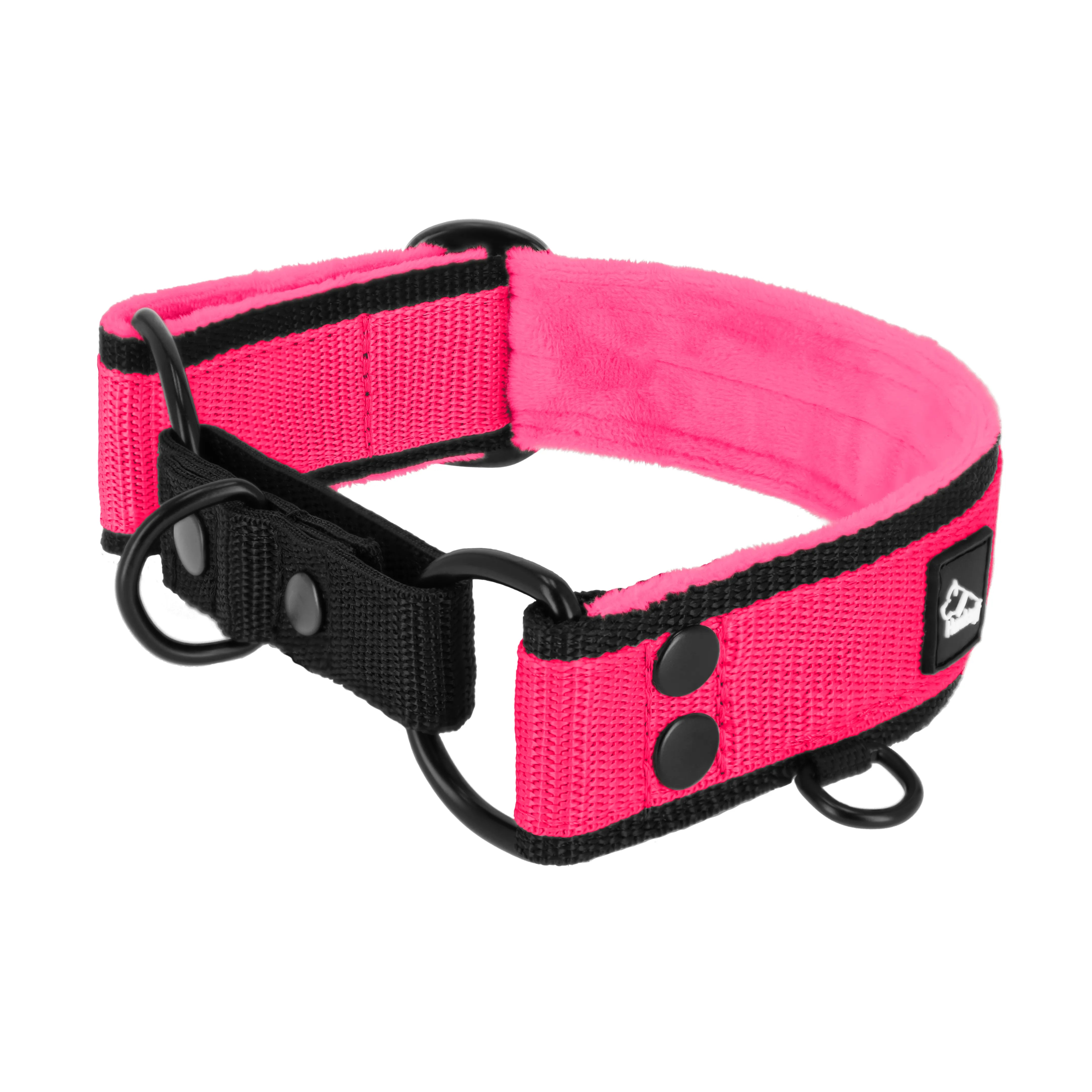 Martingale Black Edition Pink - Breites, gefüttertes Halbwürgehalsband