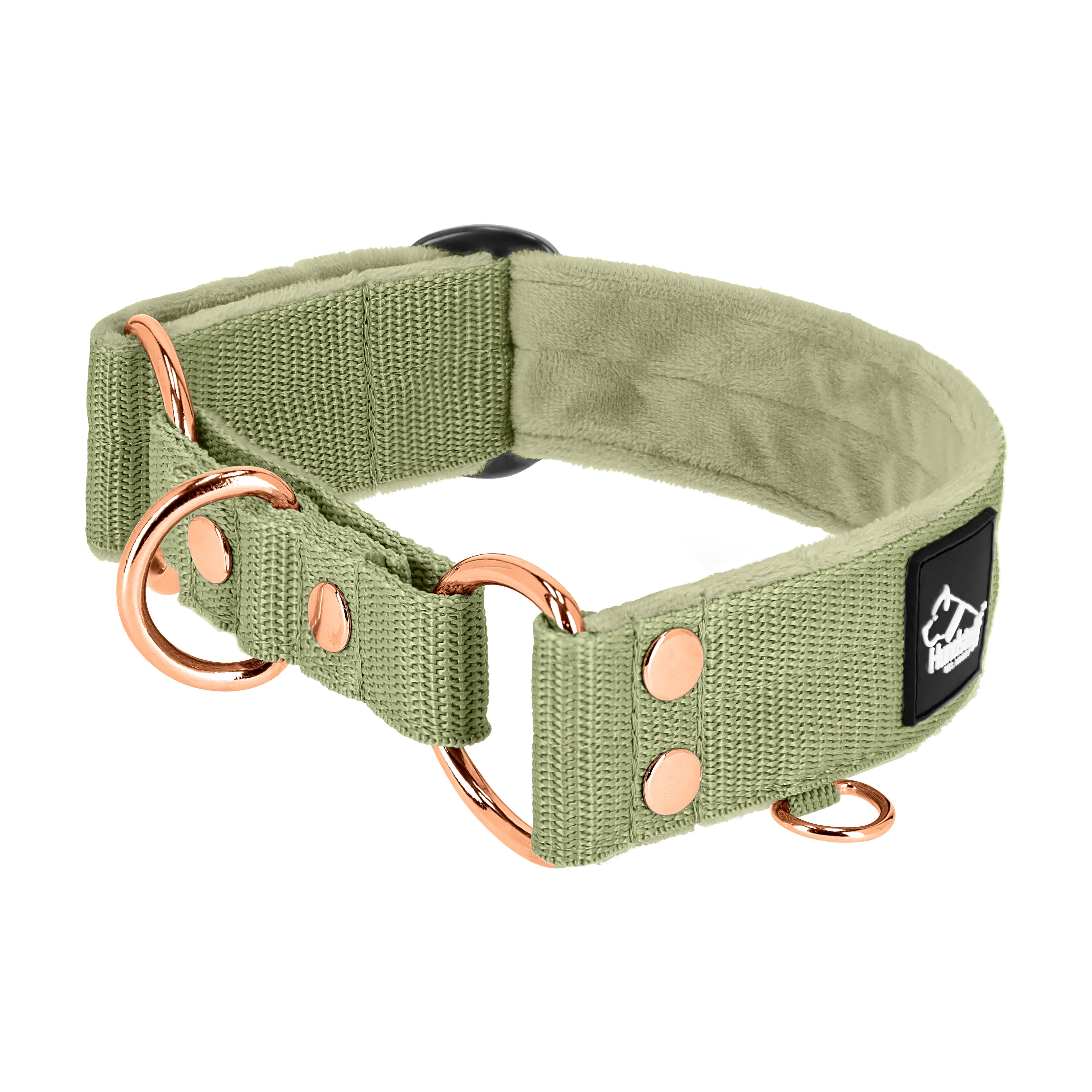 Martingale Rose Edition Olivgrün - Breites, gefüttertes Halbwürgehalsband