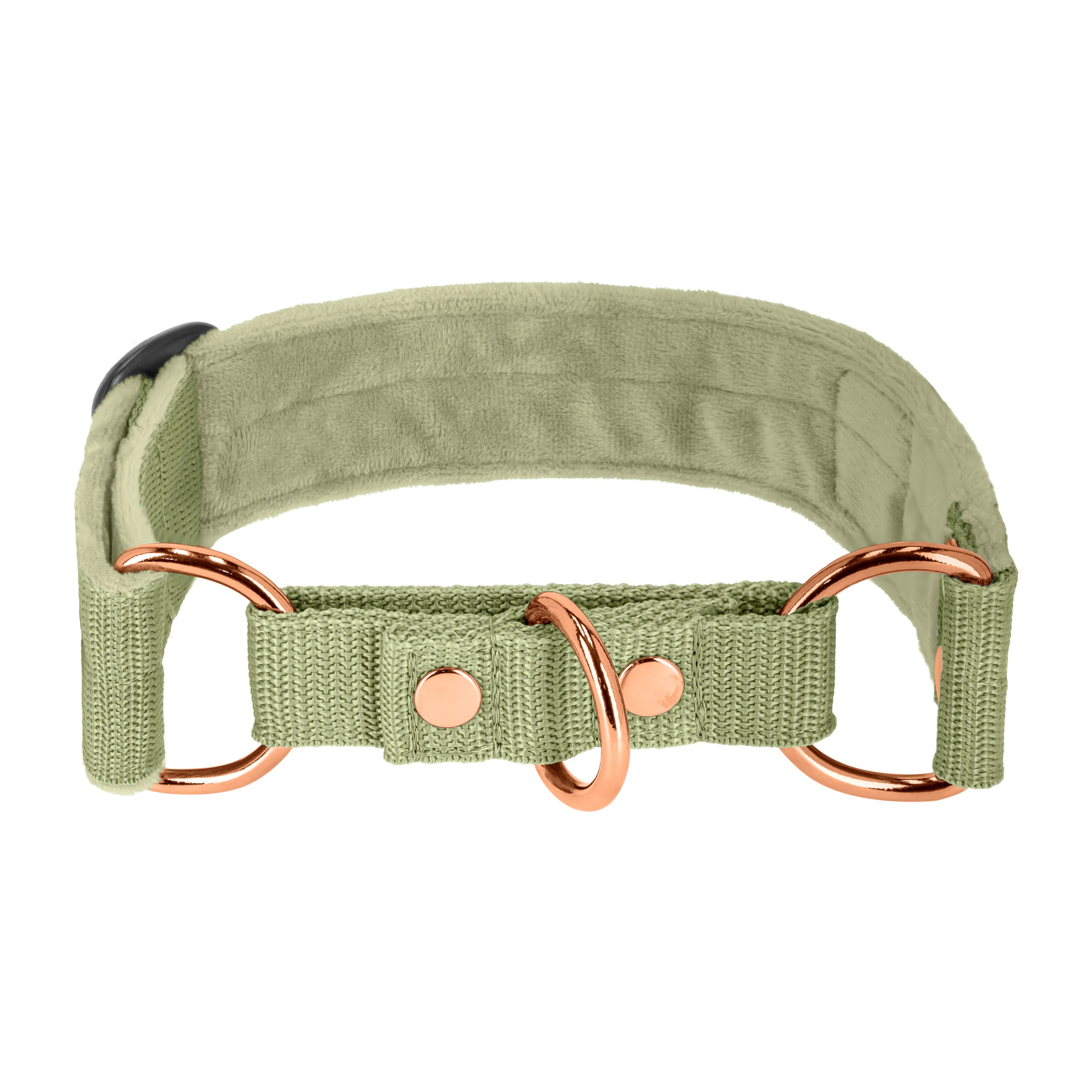 Martingale Rose Edition Olivgrün - Breites, gefüttertes Halbwürgehalsband