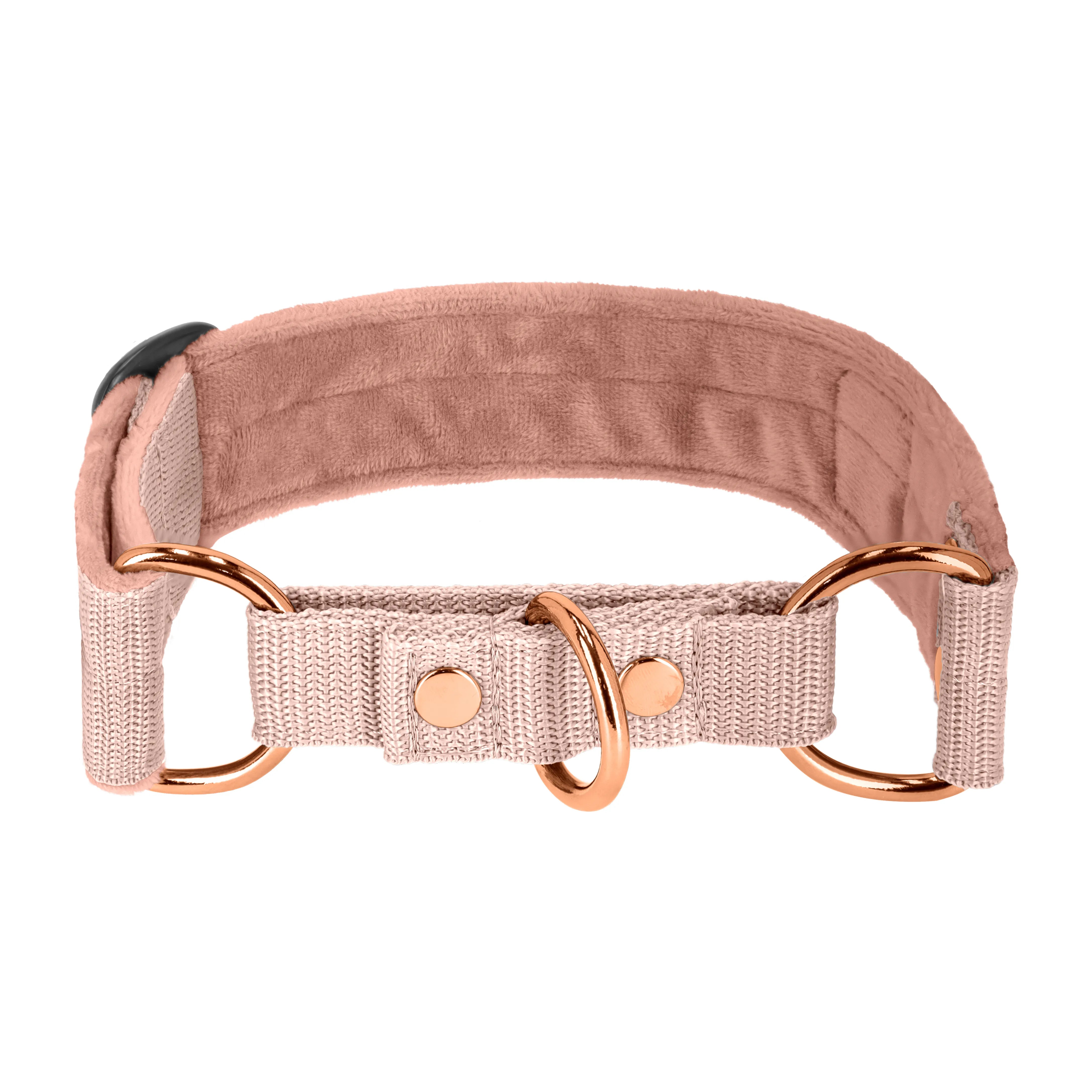 Martingale Rose Edition Pastellbeige - Breites gefüttertes Halbhalsband