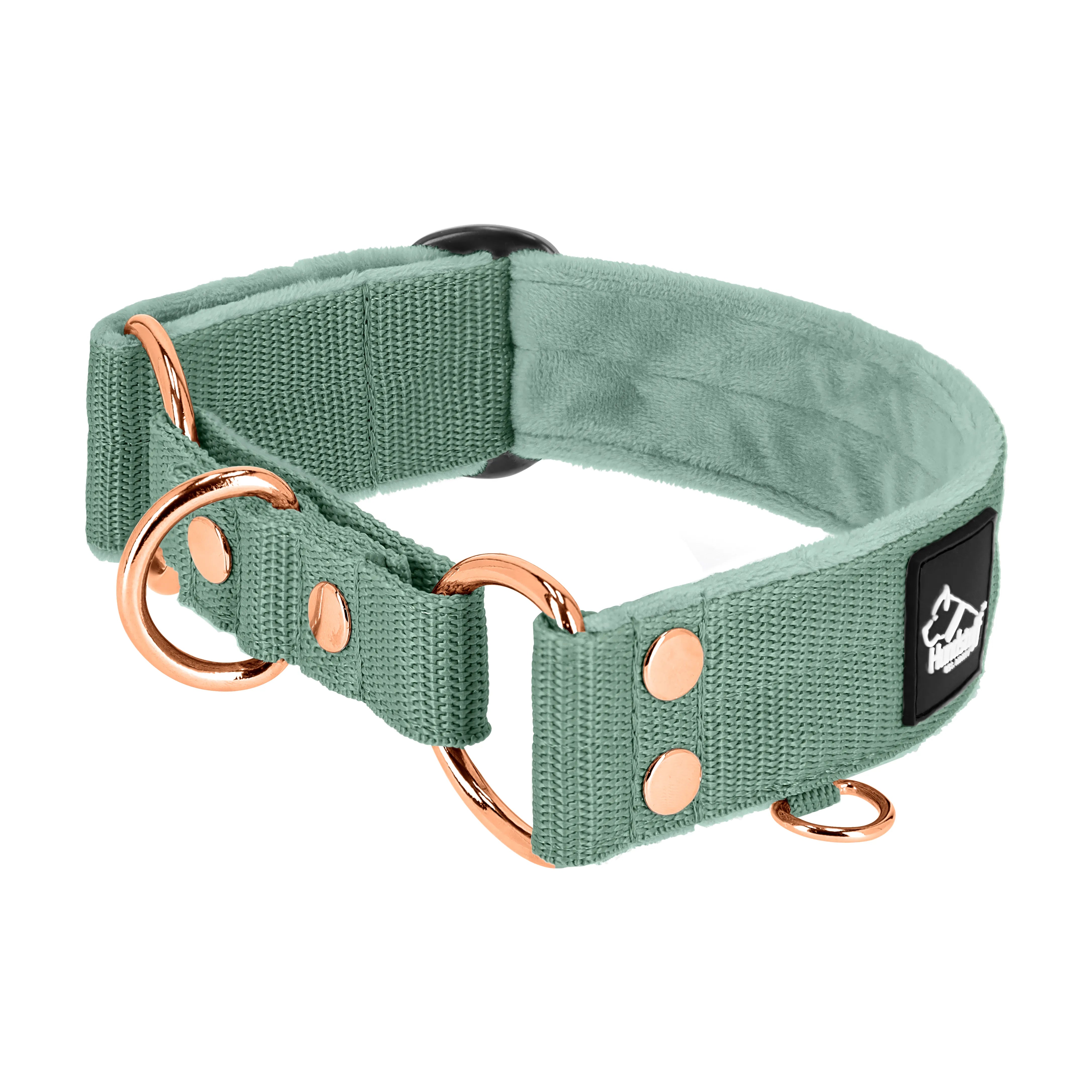 Martingale Rose Edition Pastellgrün - Breites gefüttertes Halbhalsband
