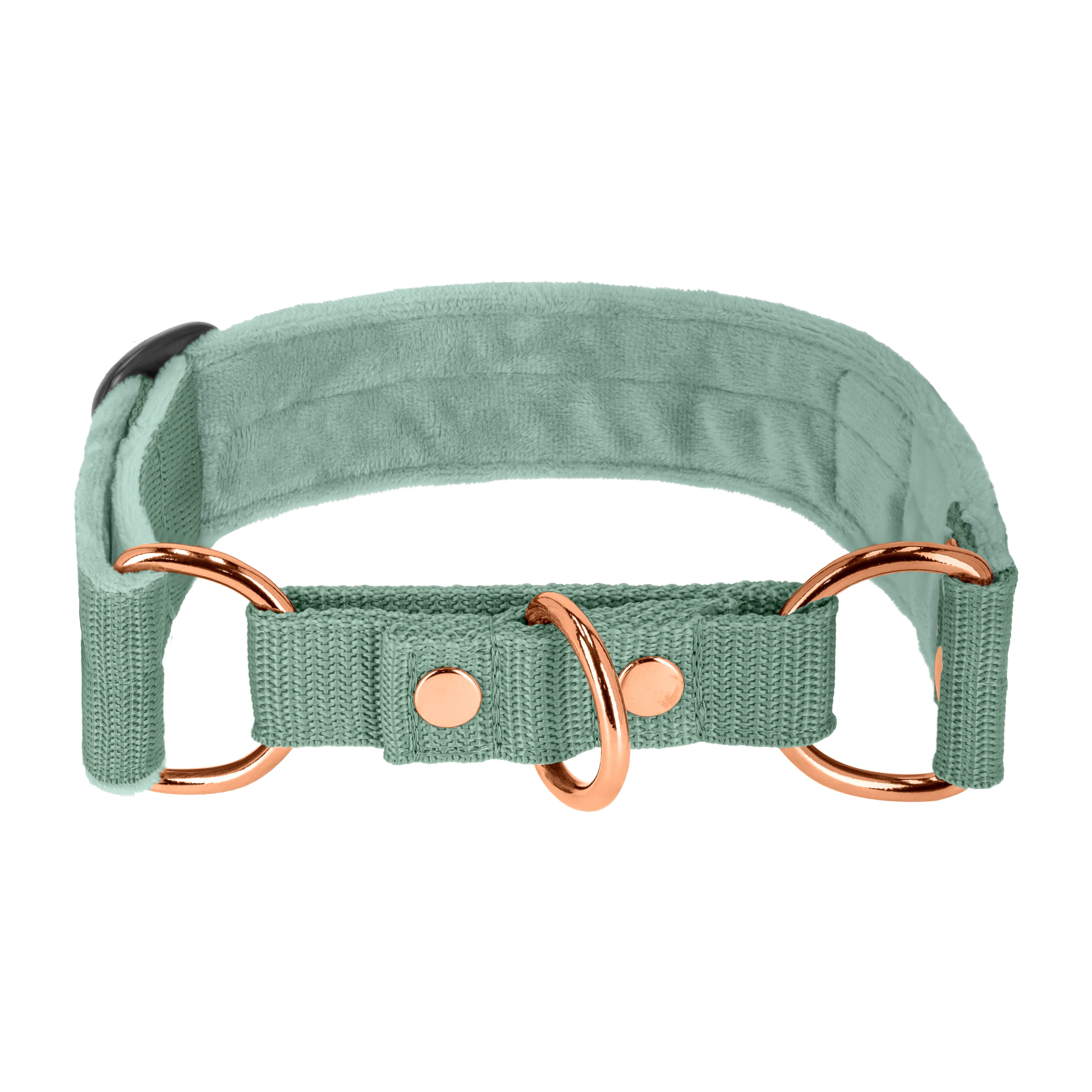 Martingale Rose Edition Pastellgrün - Breites gefüttertes Halbhalsband
