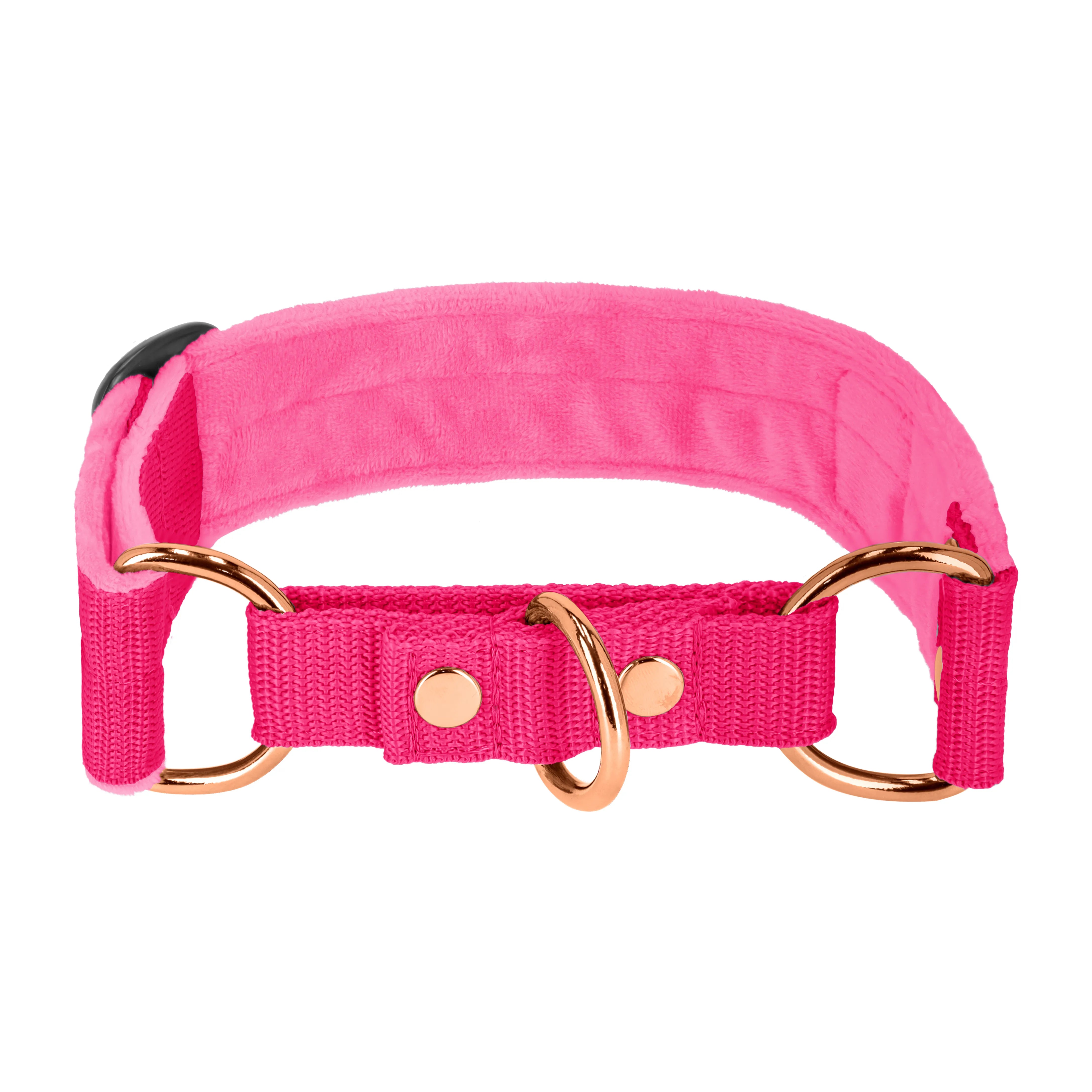 Martingale Rose Edition Pink - Breites gefüttertes Halbhalsband