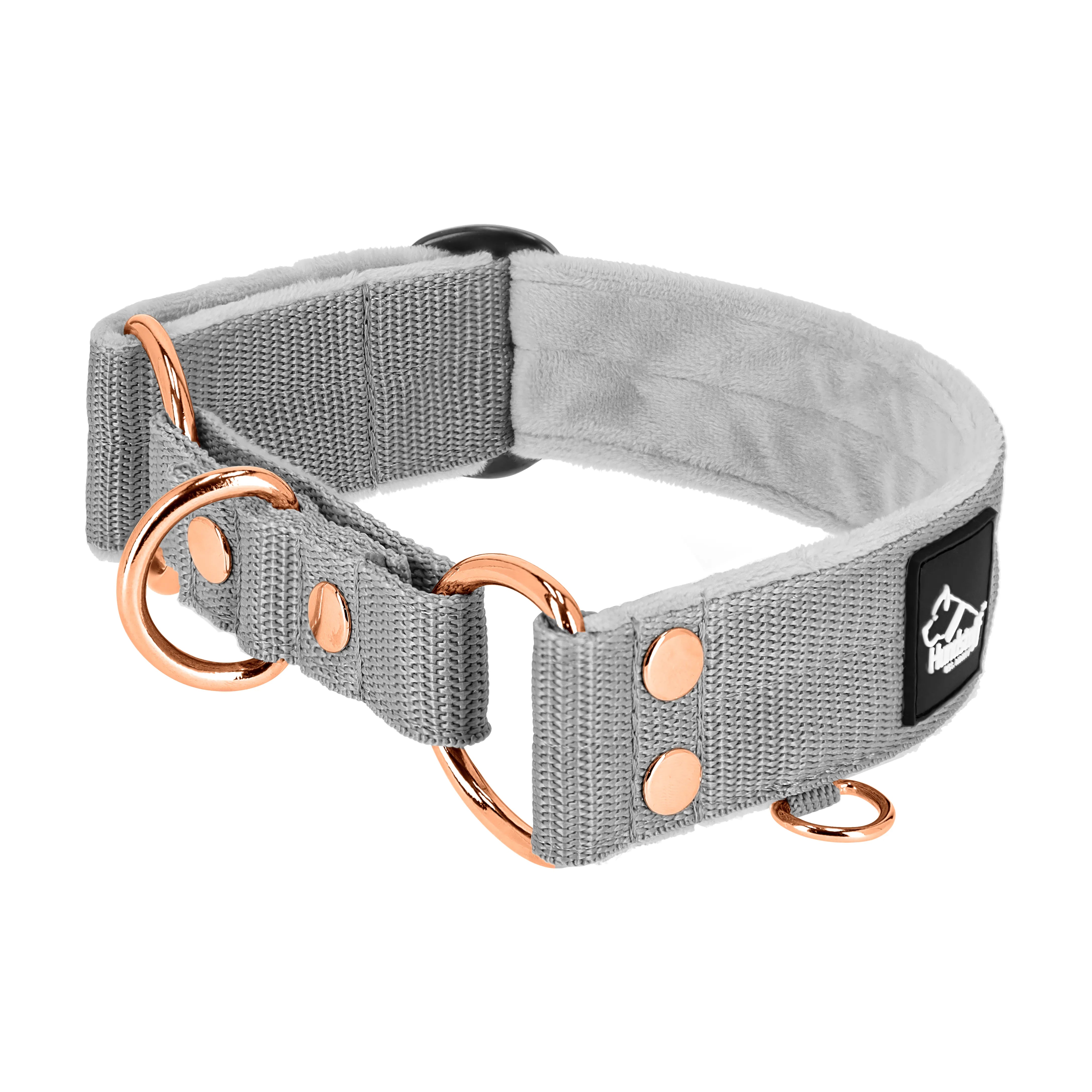 Martingale Rose Edition Grau - Breites, gefüttertes Halbwürgehalsband