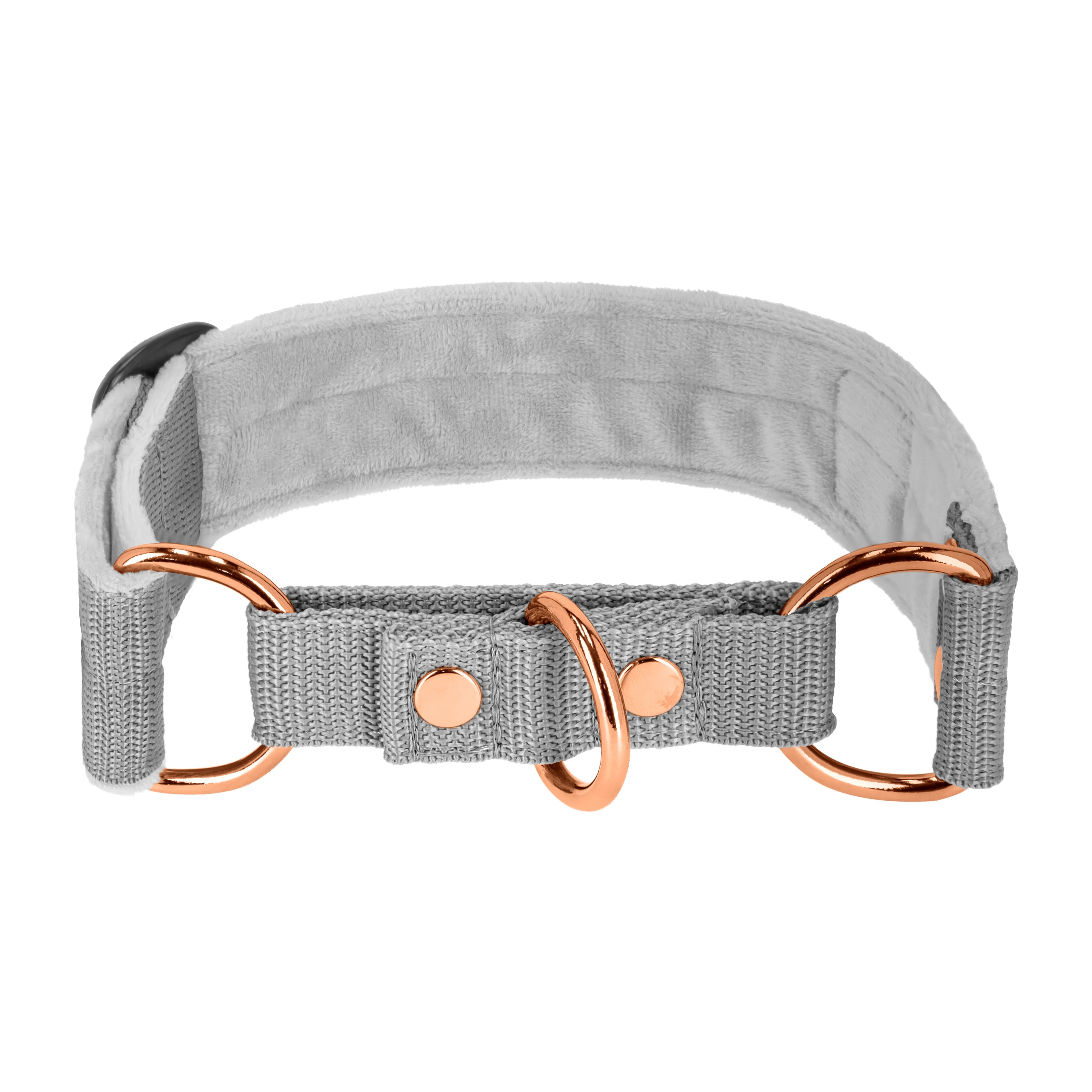 Martingale Rose Edition Grau - Breites, gefüttertes Halbwürgehalsband