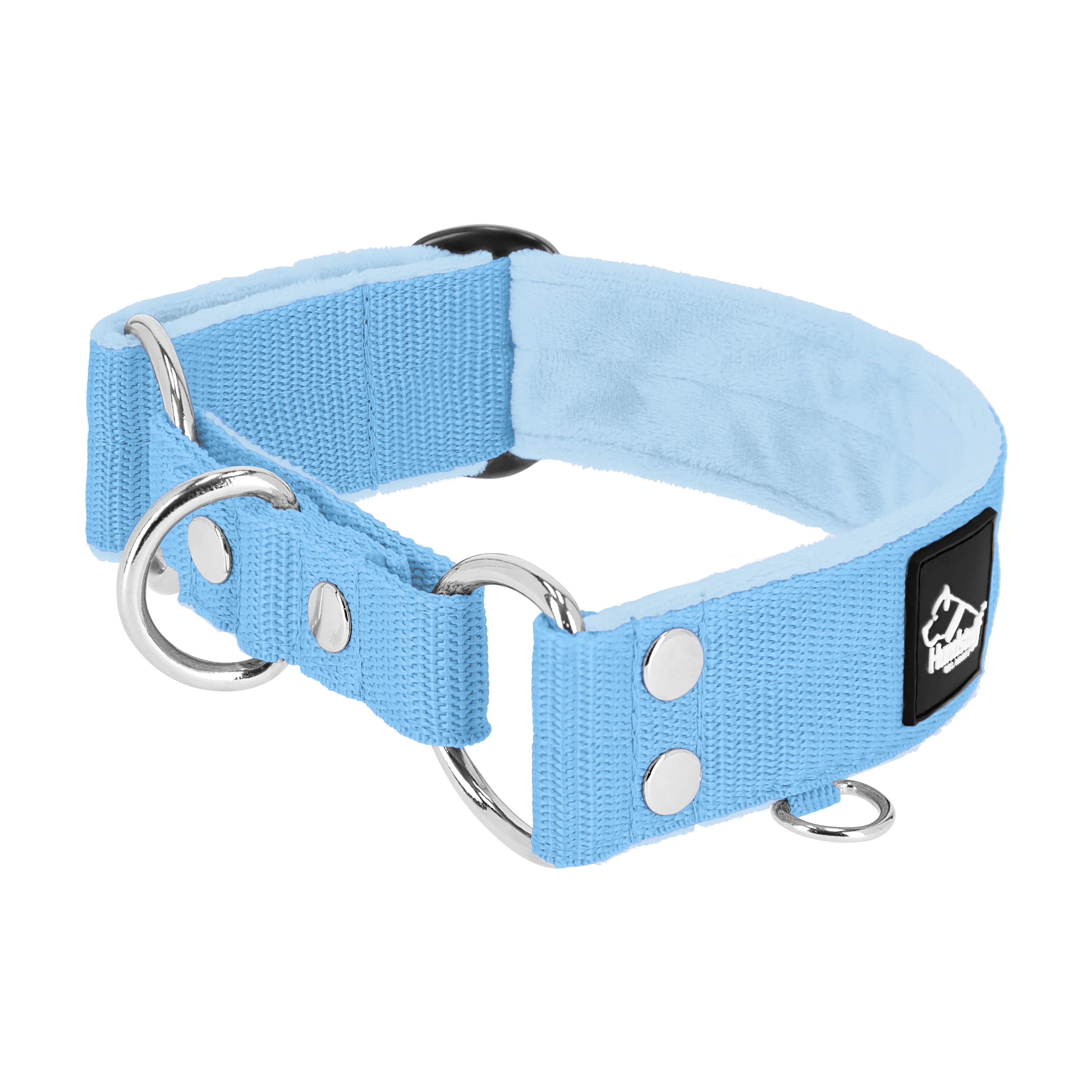 Martingale Baby Blue - Breites, gefüttertes Halbwürgehalsband