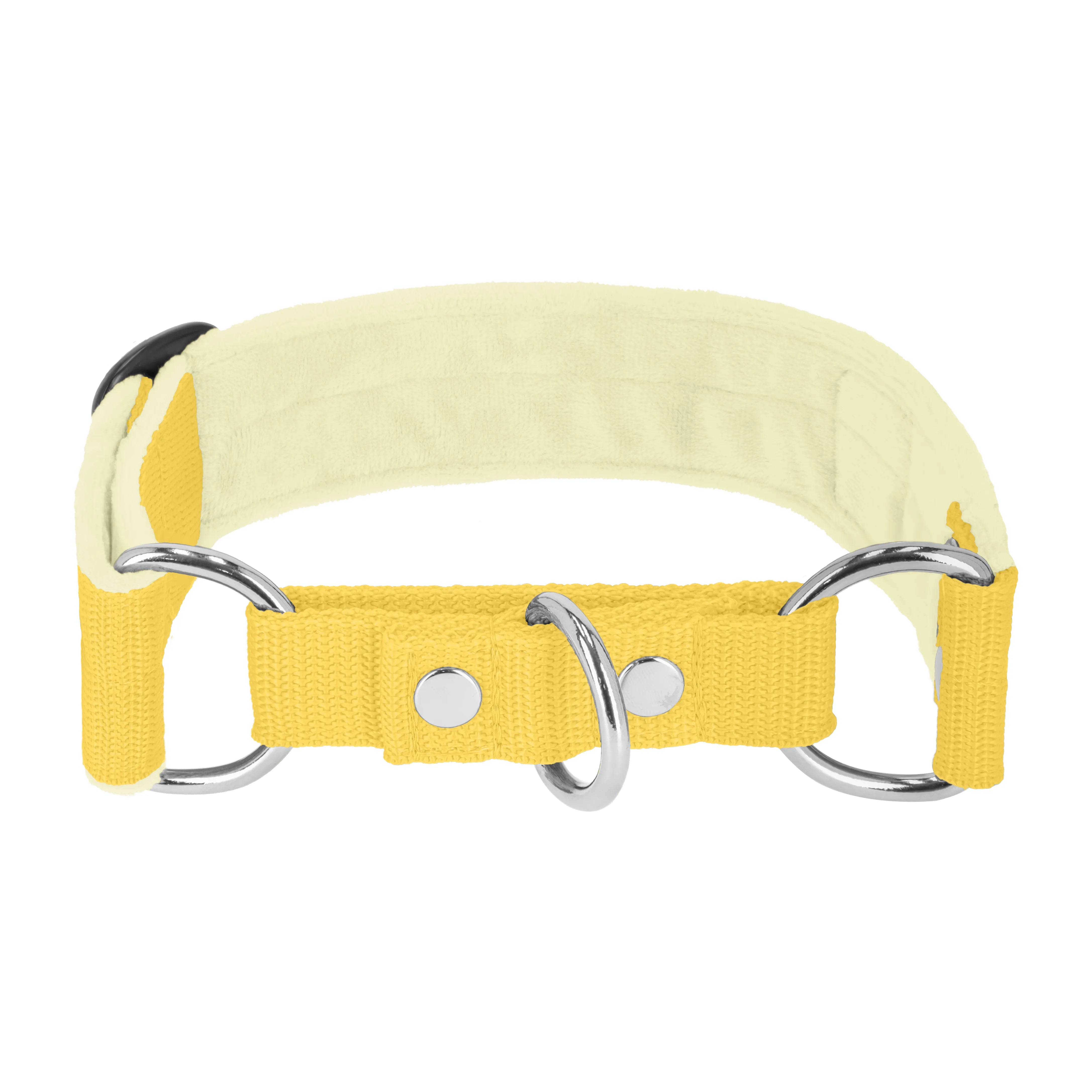 Martingale Baby Yellow - Breites, gefüttertes Halsband mit halber Würgefunktion