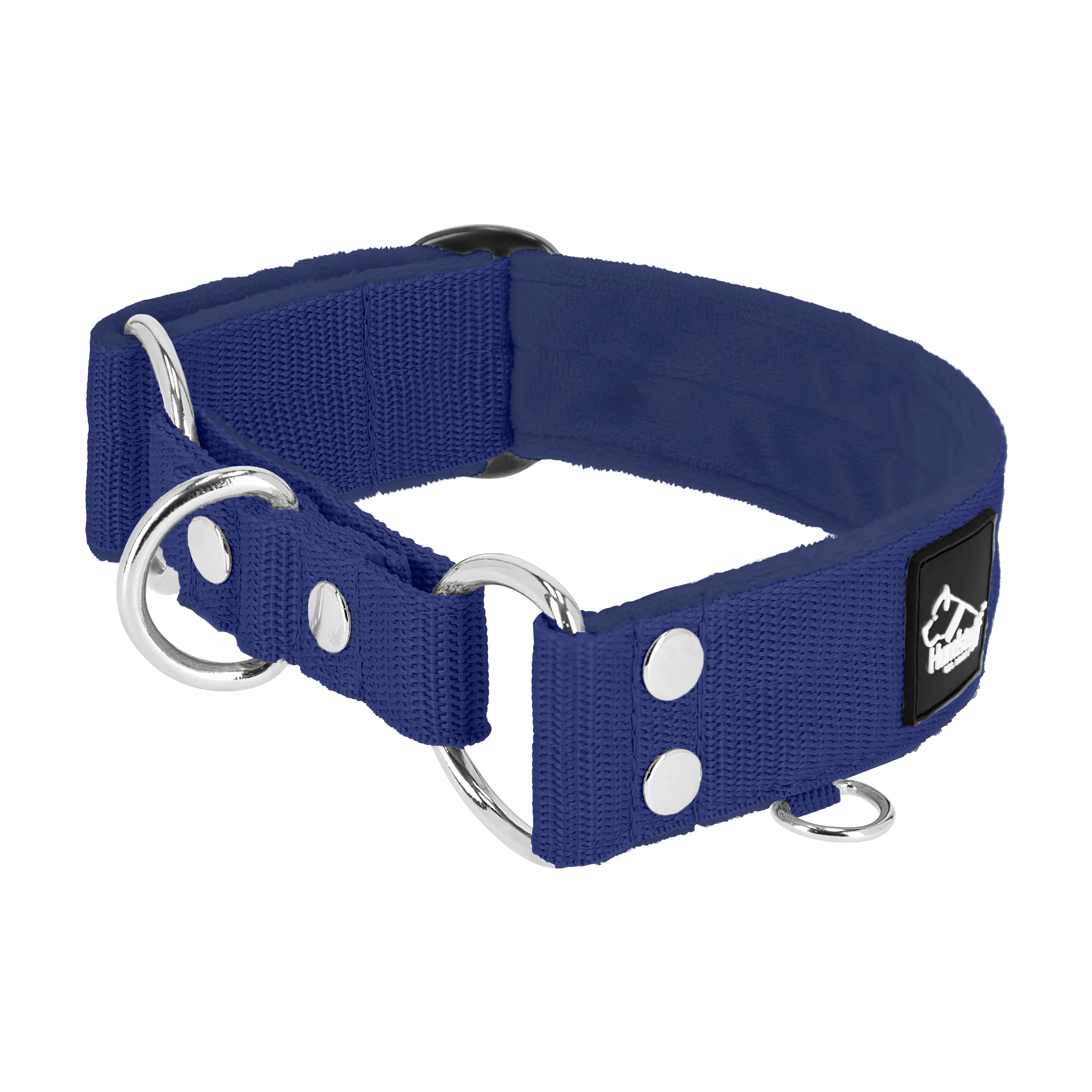 Martingale Navy Blue - Breites, gefüttertes Halbwürgehalsband