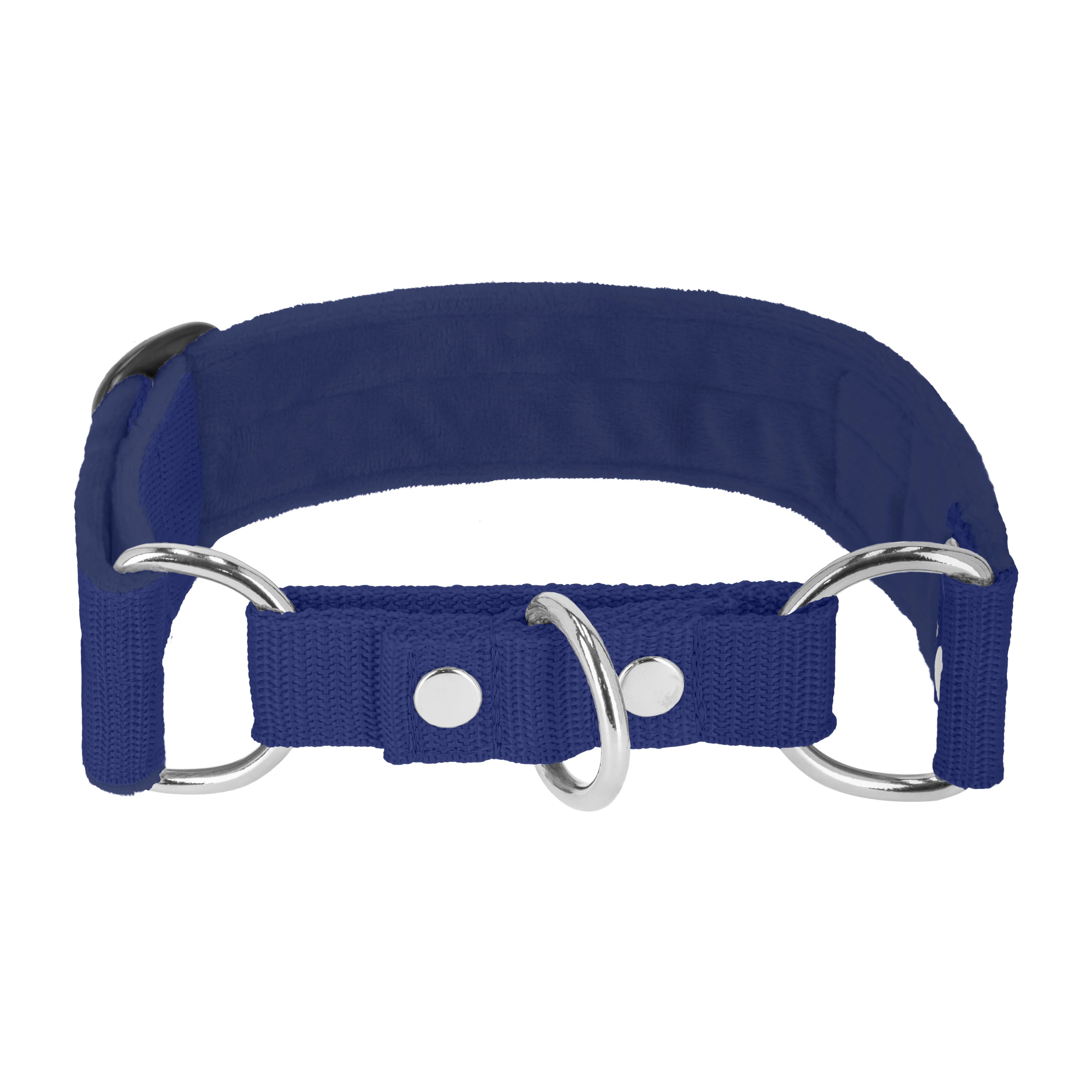 Martingale Navy Blue - Breites, gefüttertes Halbwürgehalsband