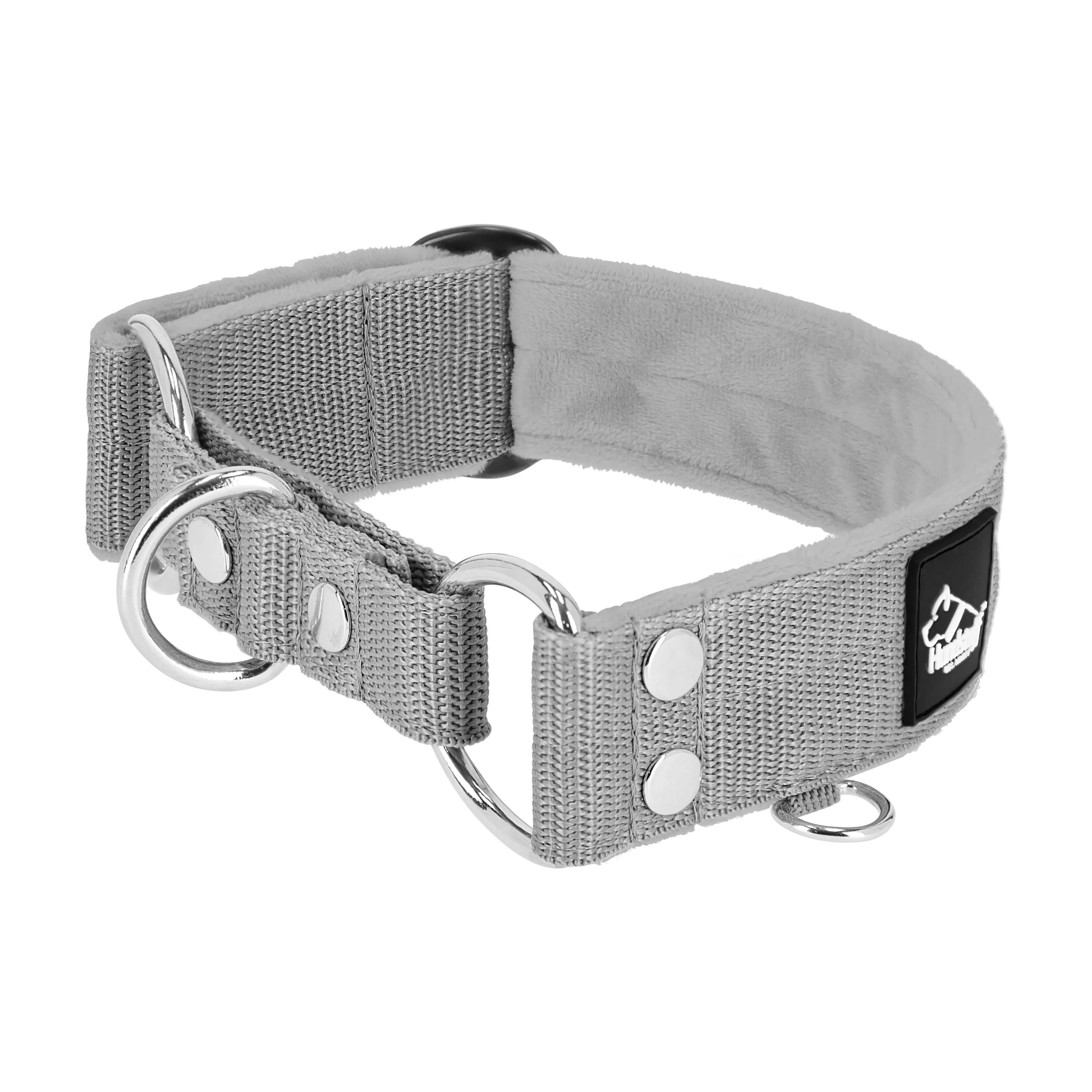 Martingale Grey - Breites, gefüttertes Halbwürgehalsband