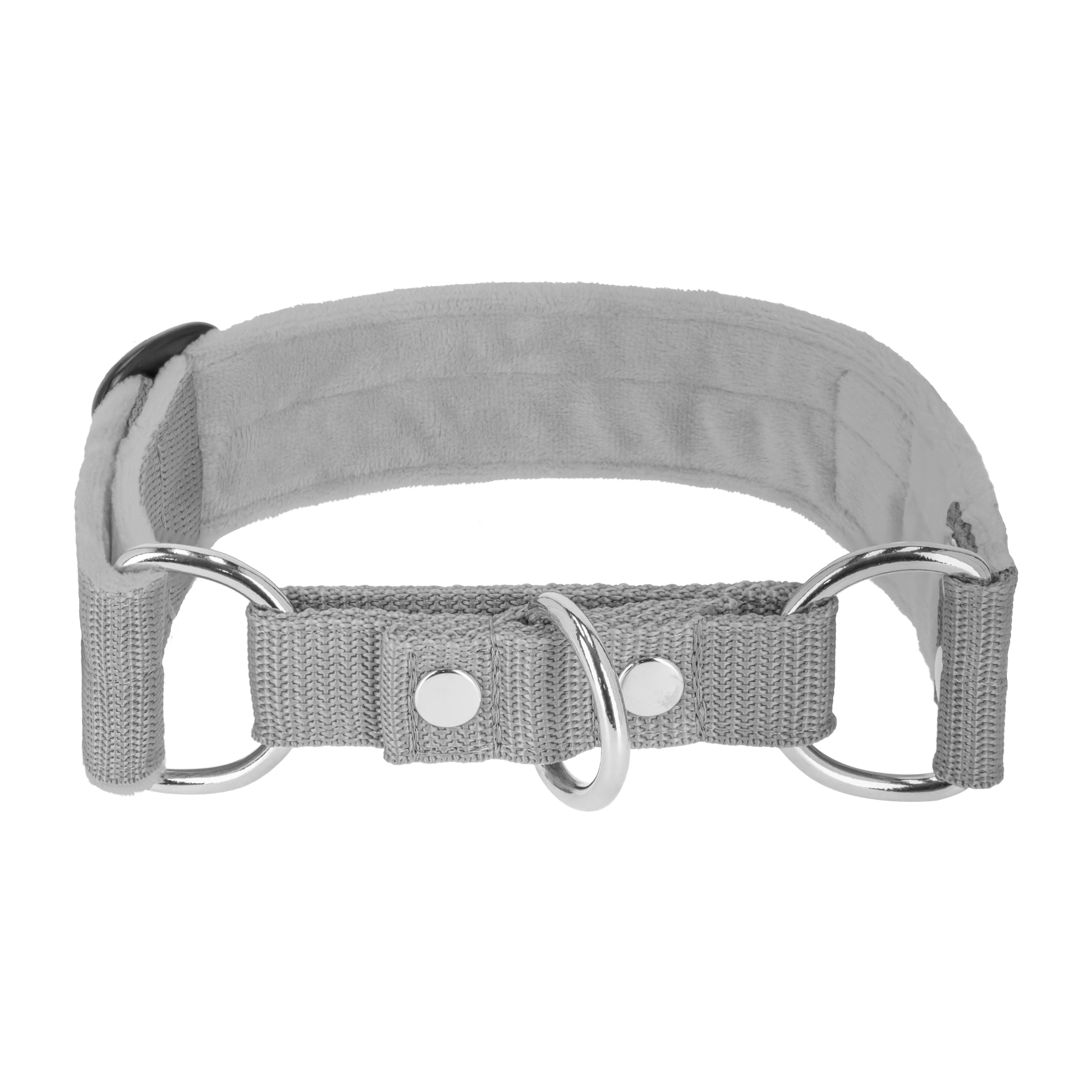 Martingale Grey - Breites, gefüttertes Halbwürgehalsband