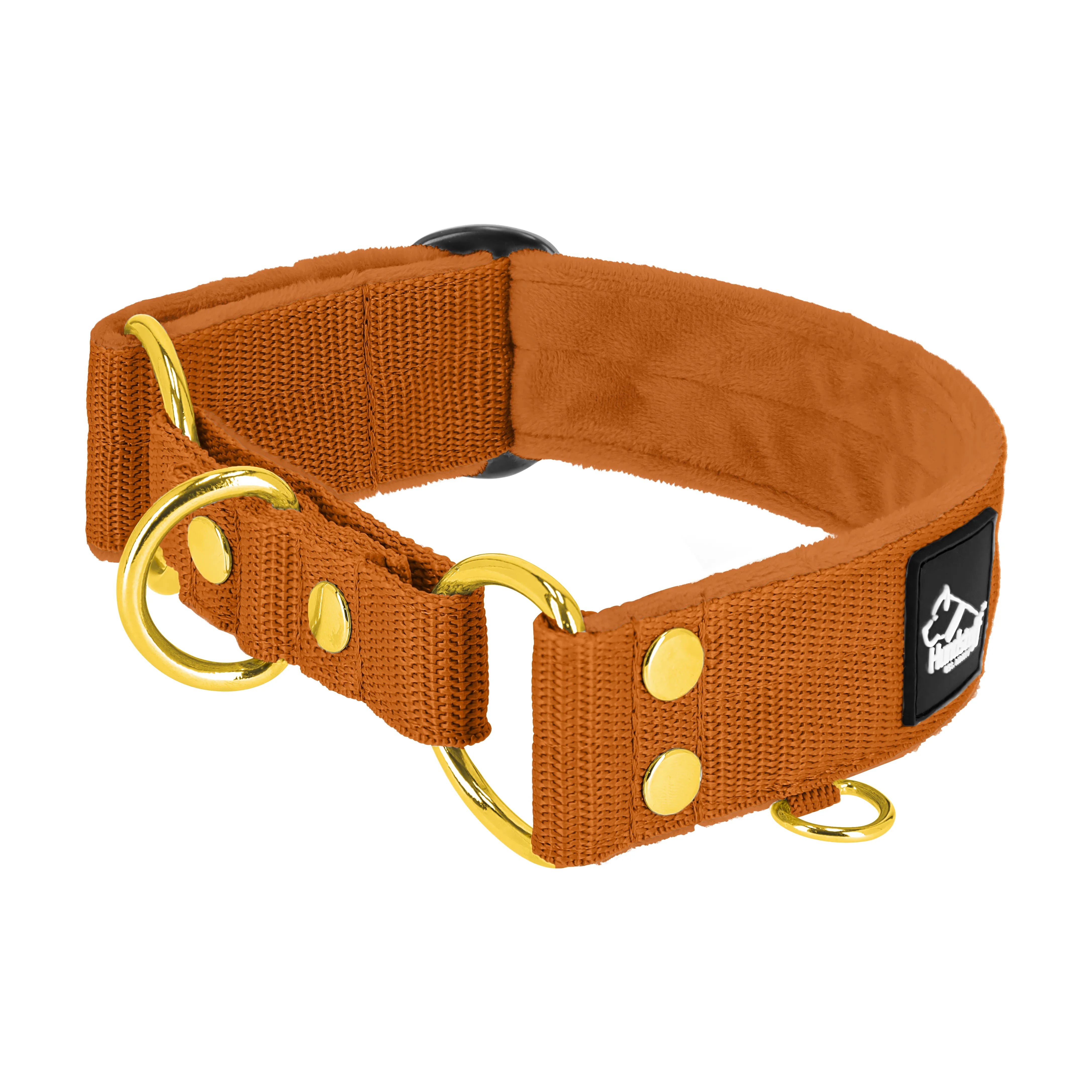 Martingale Golden Burnt Orange - Breites, gefüttertes Halbwürgehalsband