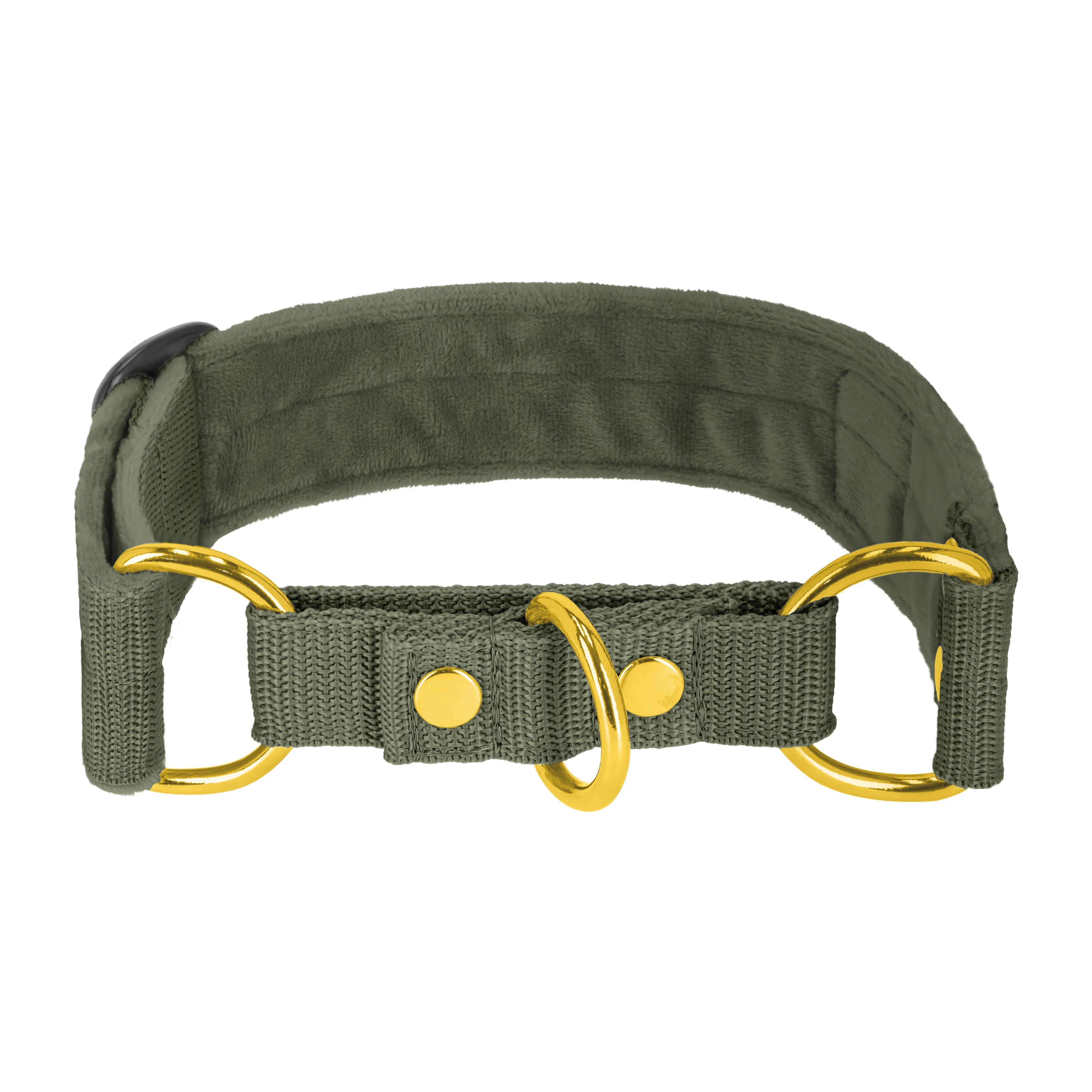 Martingale Golden Khaki - Breites, gefüttertes Halbwürgehalsband