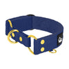 Martingale Golden Navy Blue - Breites, gefüttertes Halbwürgehalsband