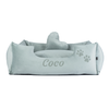 Velvet Mint Green - Hundebett mit Namen