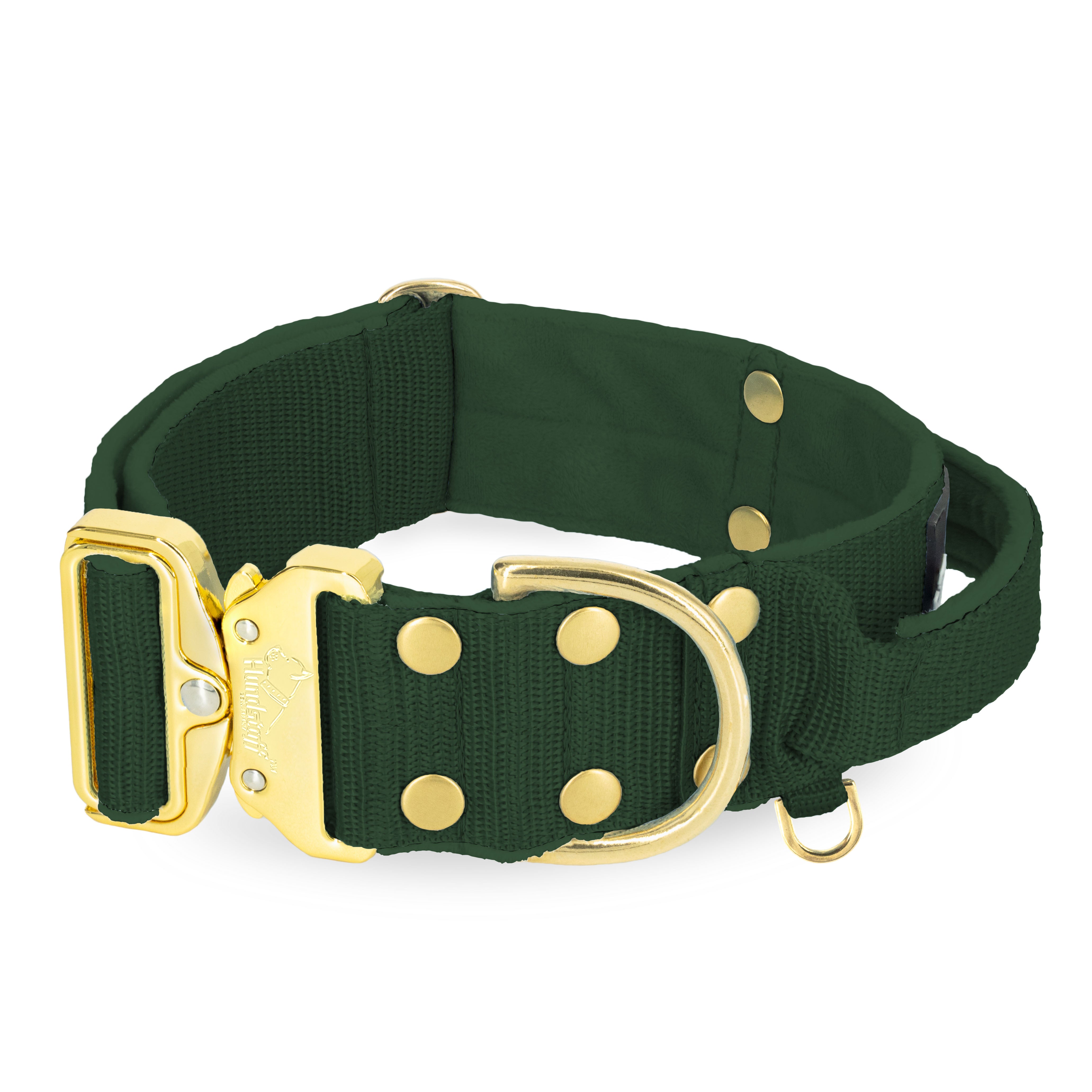 Extreme Gold Buckle Forest Green - Robustes und sicheres Halsband