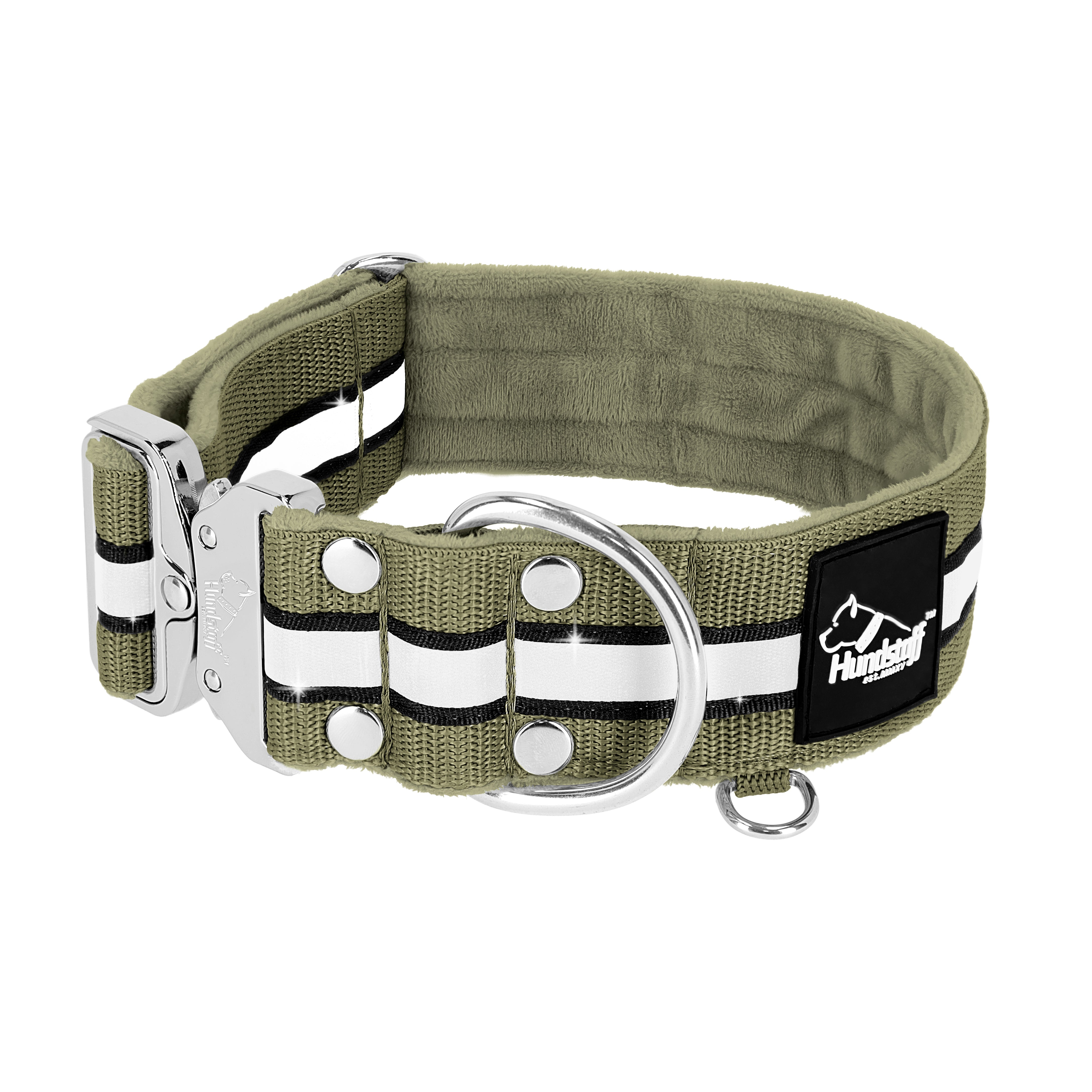 Extreme Silver Buckle Safe Khaki - Sicheres reflektierendes Halsband