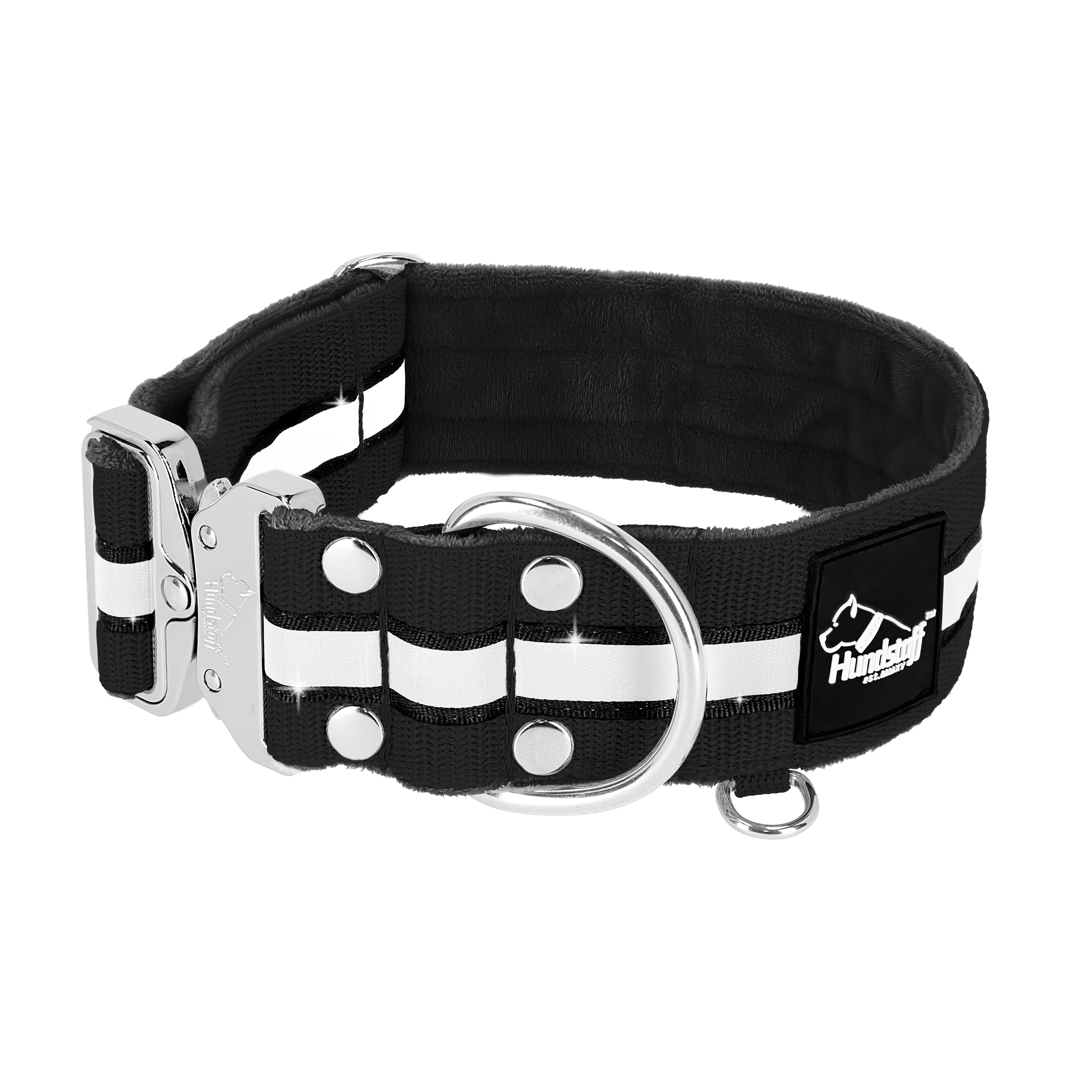 Extreme Silver Buckle Safe Black - Sicheres reflektierendes Halsband