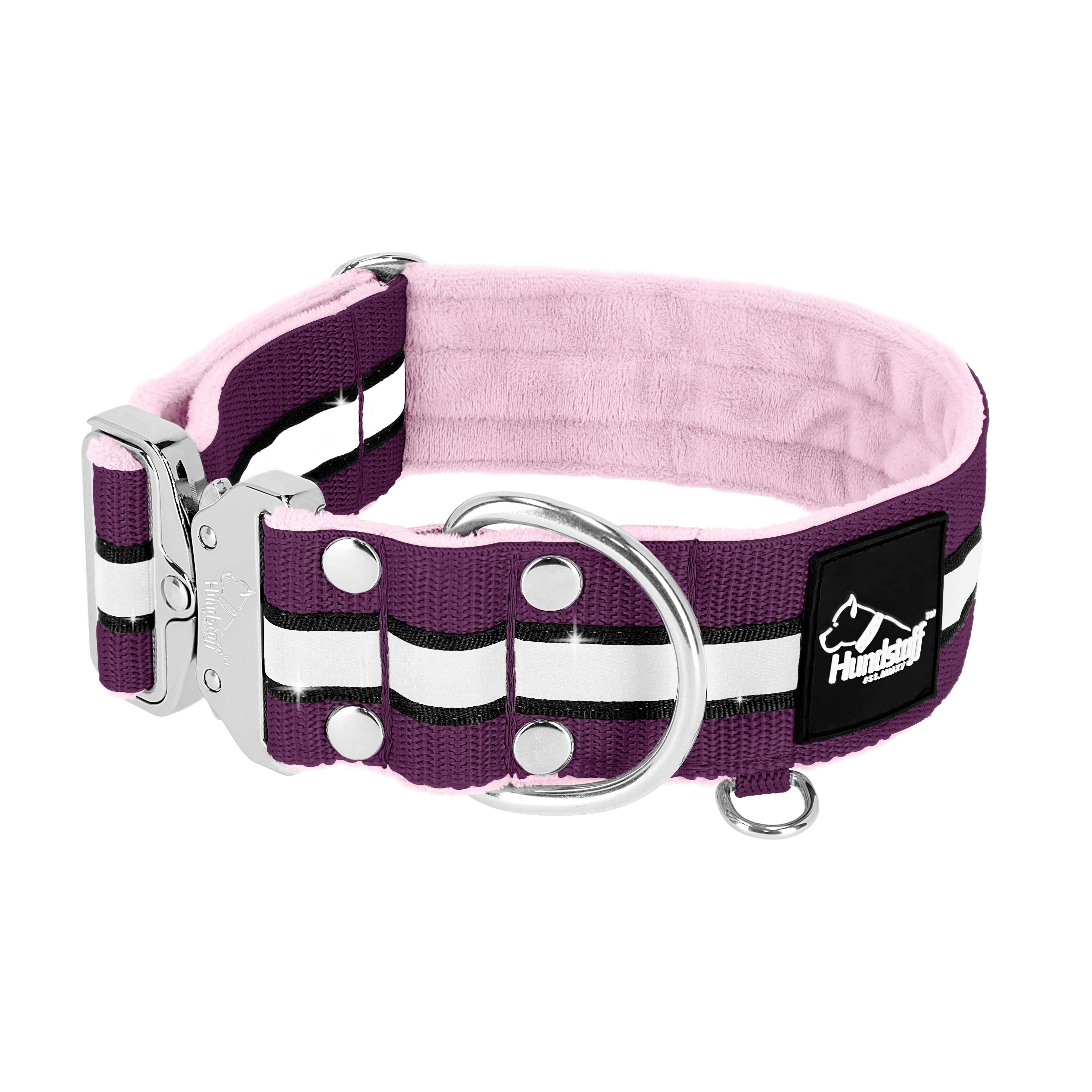 Extreme Silver Buckle Safe Plum - Sicheres reflektierendes Halsband