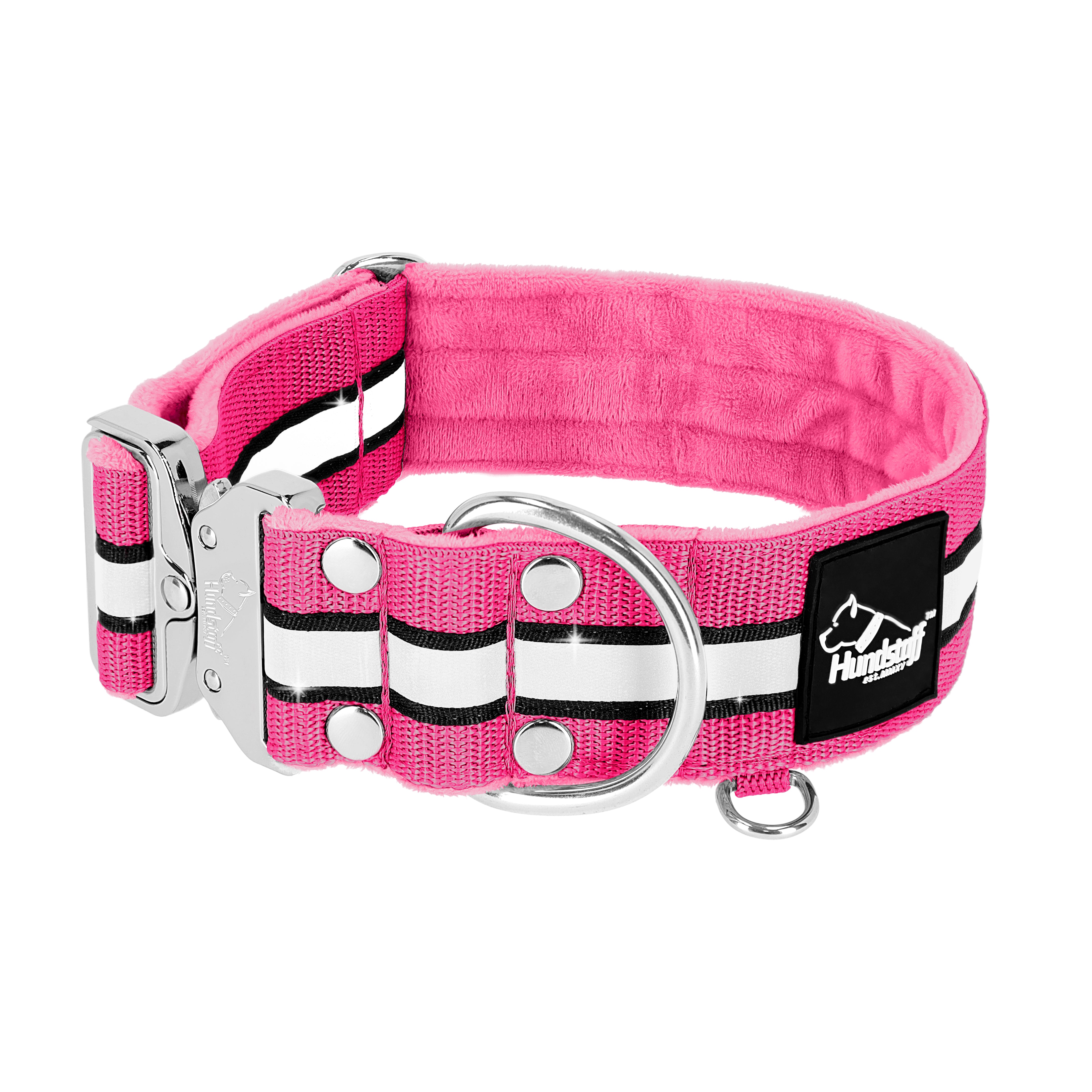 Extreme Silver Buckle Safe Pink- Sicheres reflektierendes Halsband