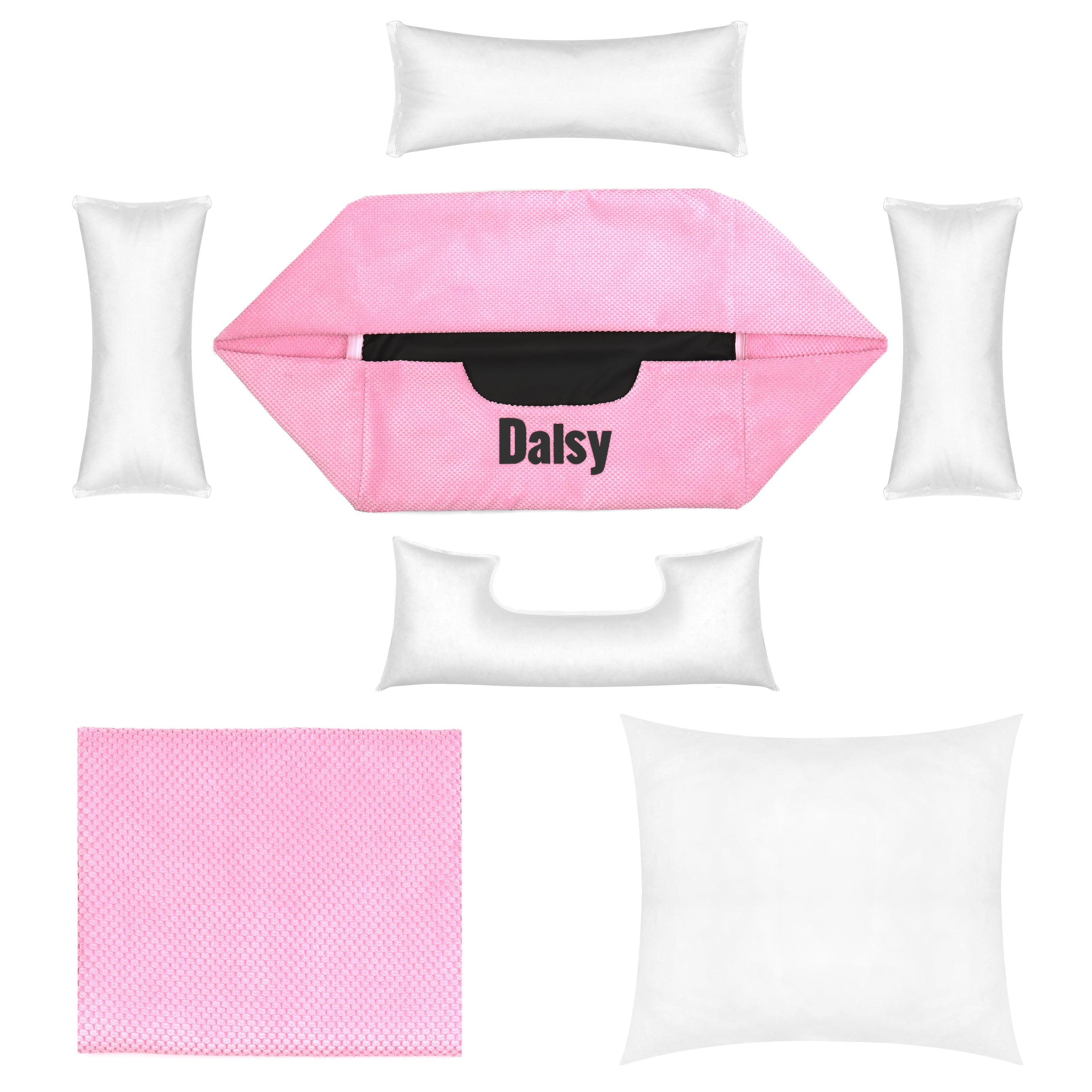 Platinum pink - rosa Hundebett mit Namen