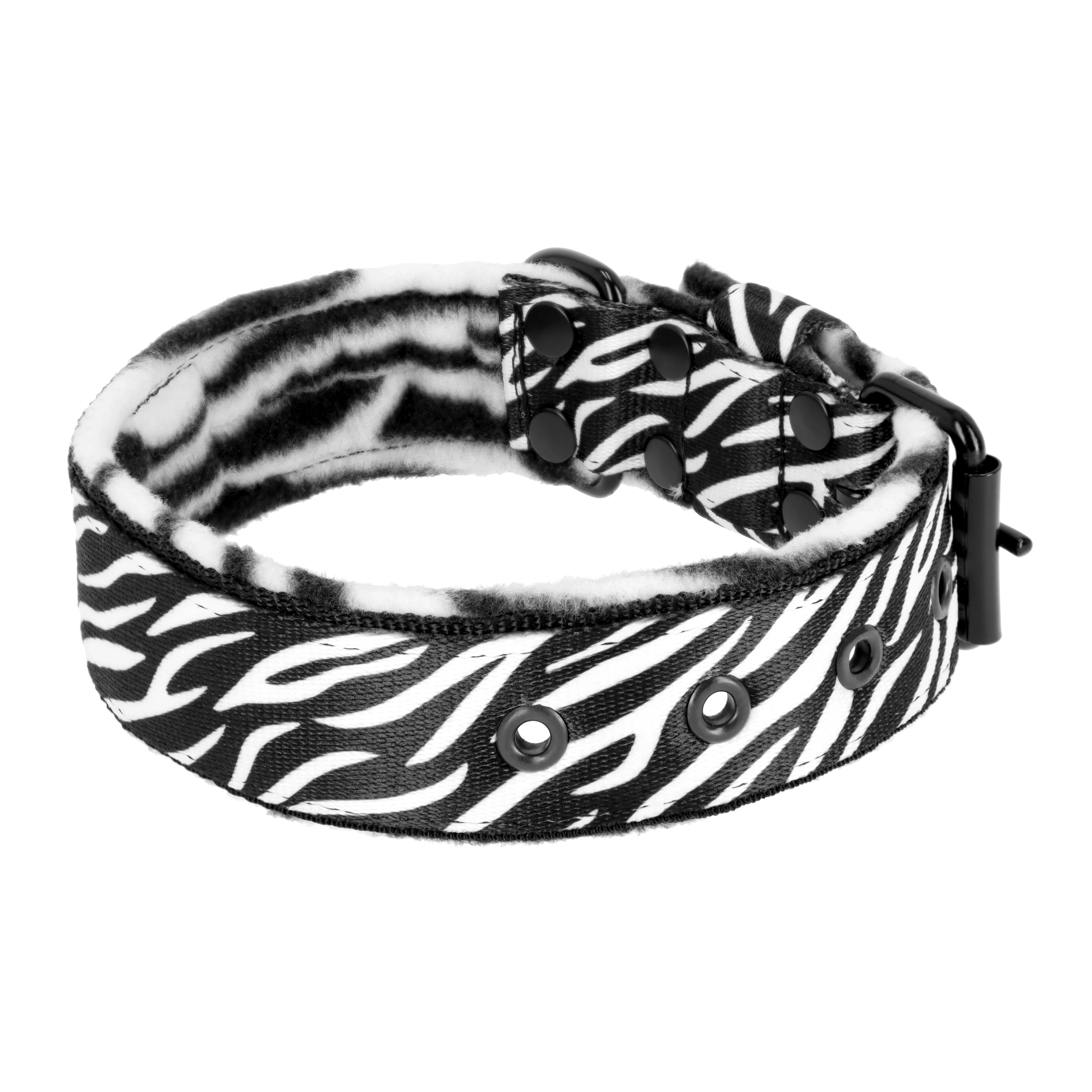 Active Comfort Zebra - Breites strapazierfähiges Hundehalsband mit Schnalle