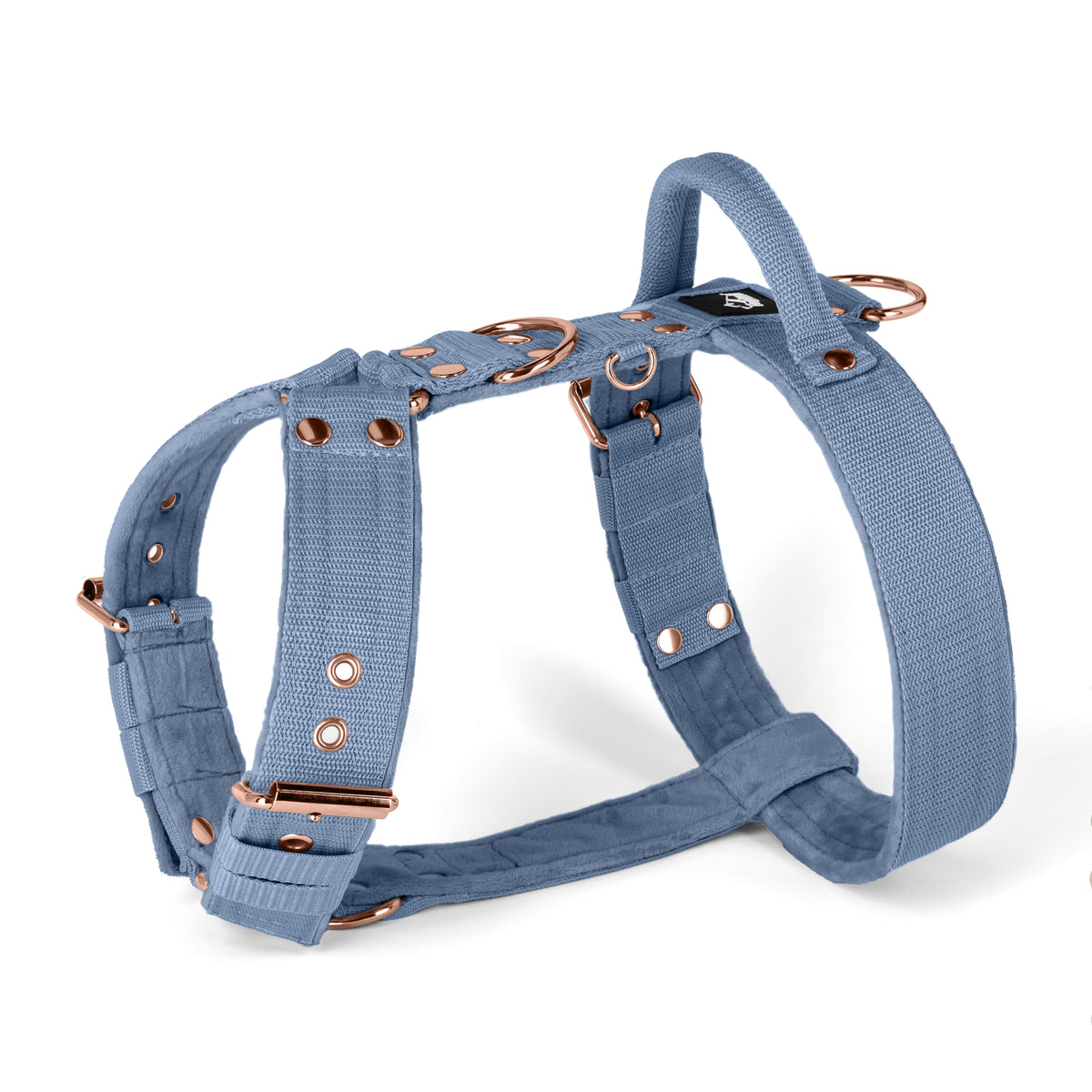 SALE Easy Walk Rose Edition Pastel Blue, Größe M, Breite 4 cm, Mit Griff, Roségoldene Extreme-Schnallen